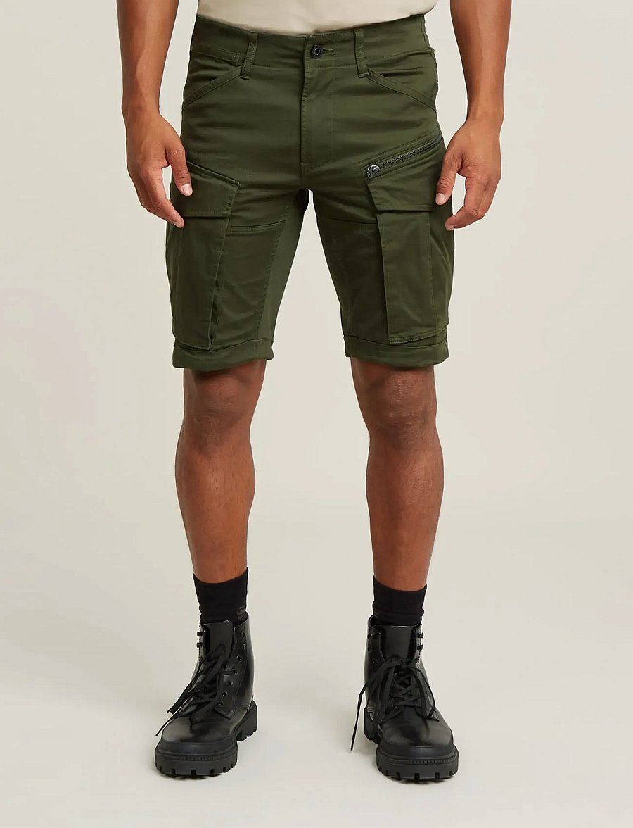 G-Star - Rovic zip regular short - lühikesed kargopüksid - dk bronze green - 0