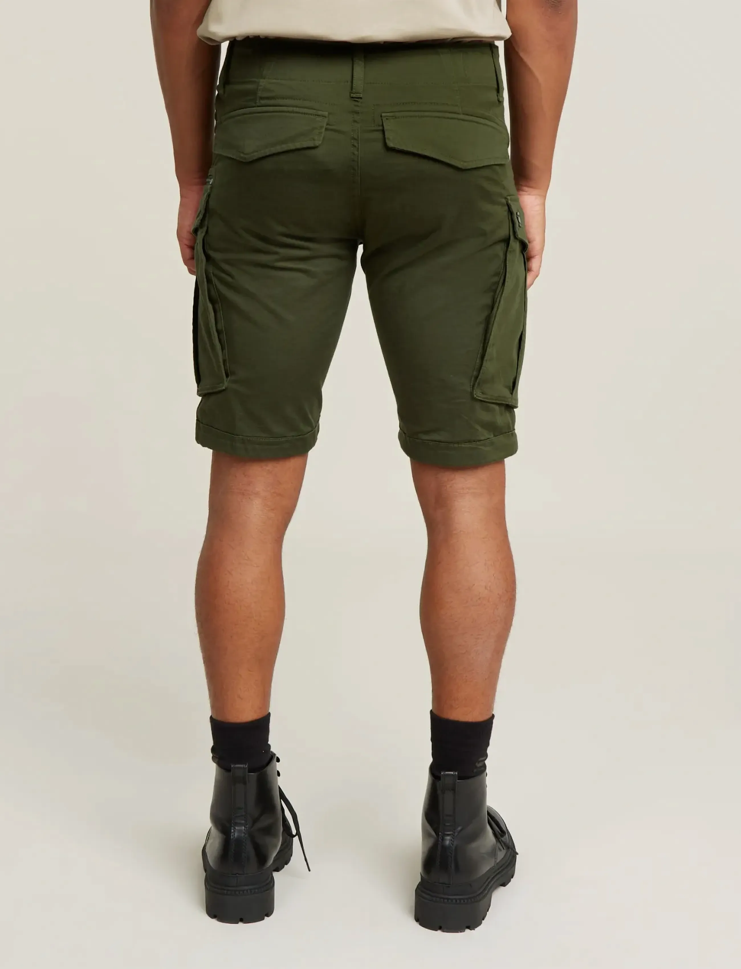 G-Star - Rovic zip regular short - lühikesed kargopüksid - dk bronze green - 3