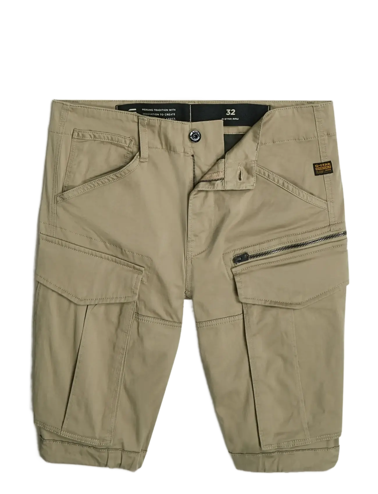 G-Star Rovic zip regular short - Shorts - DUNE / khaki/green