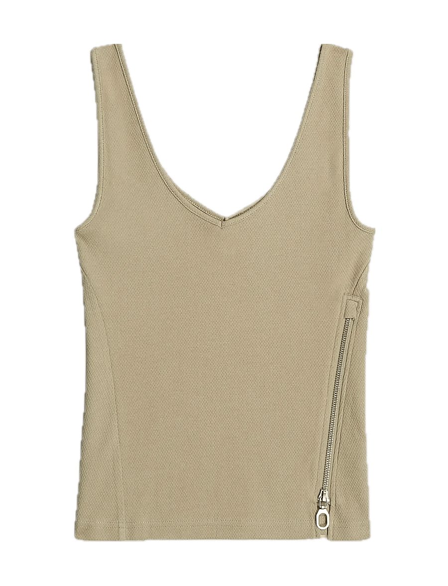 G-Star - Asymmetrical zip slim tank top wmn - light toggee - 0