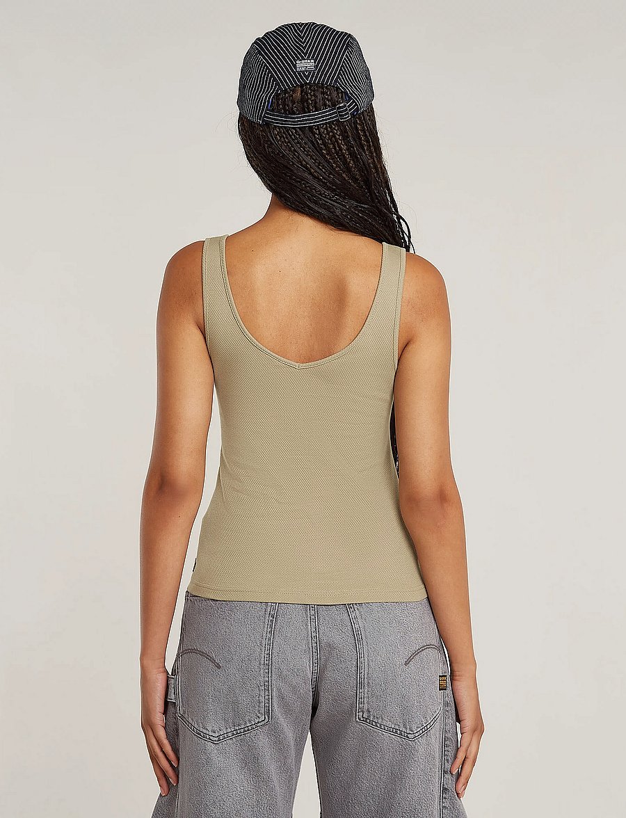 G-Star - Asymmetrical zip slim tank top wmn - light toggee - 1