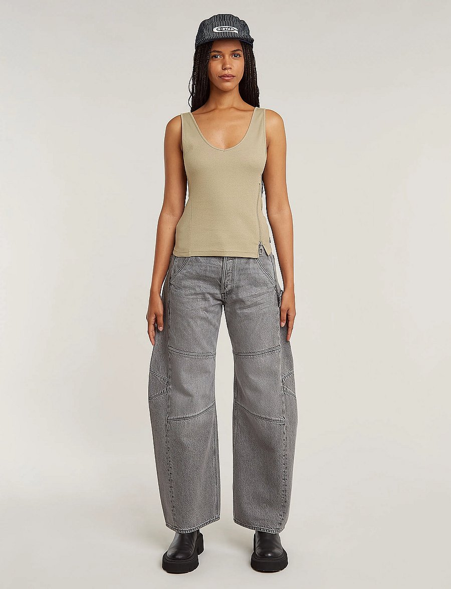 G-Star - Asymmetrical zip slim tank top wmn - light toggee - 2