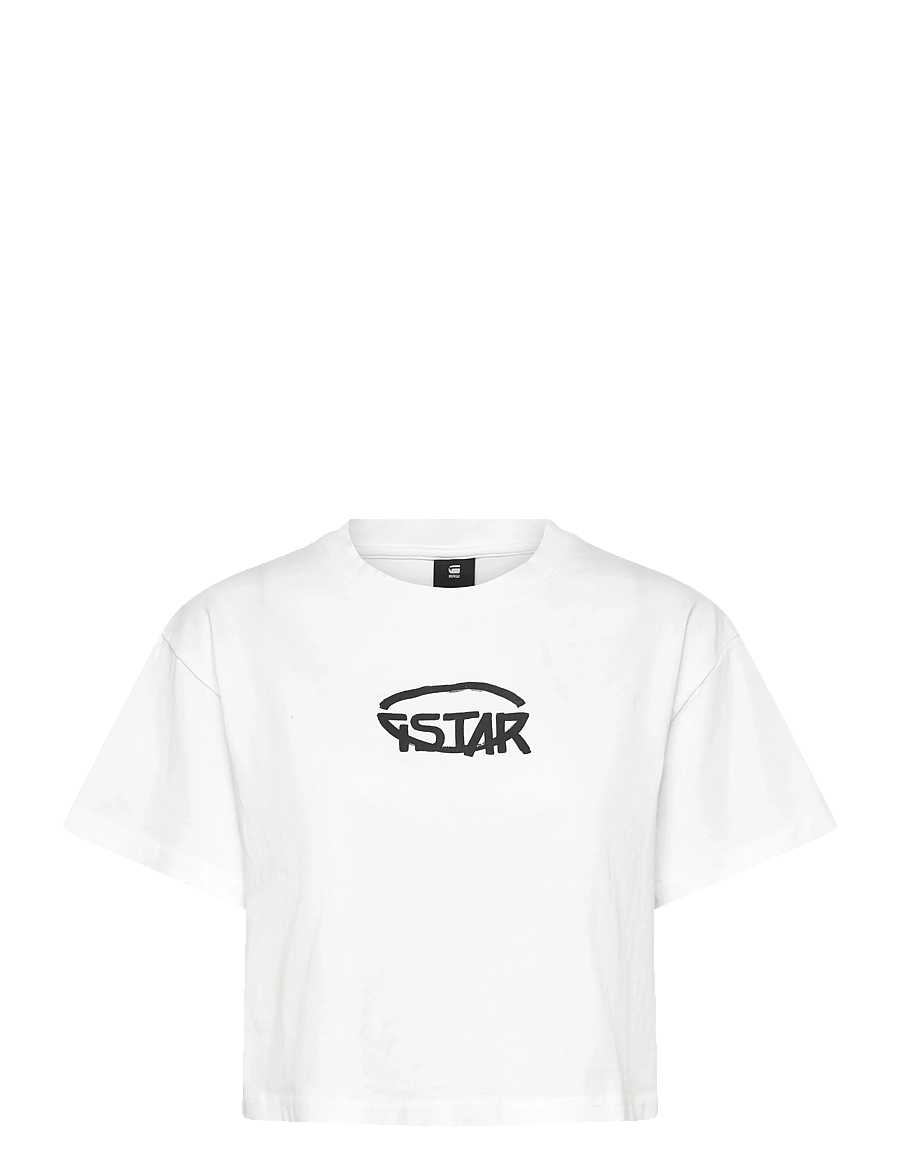 G-Star - Cropped logo relaxed r t - crop tops - white - 1