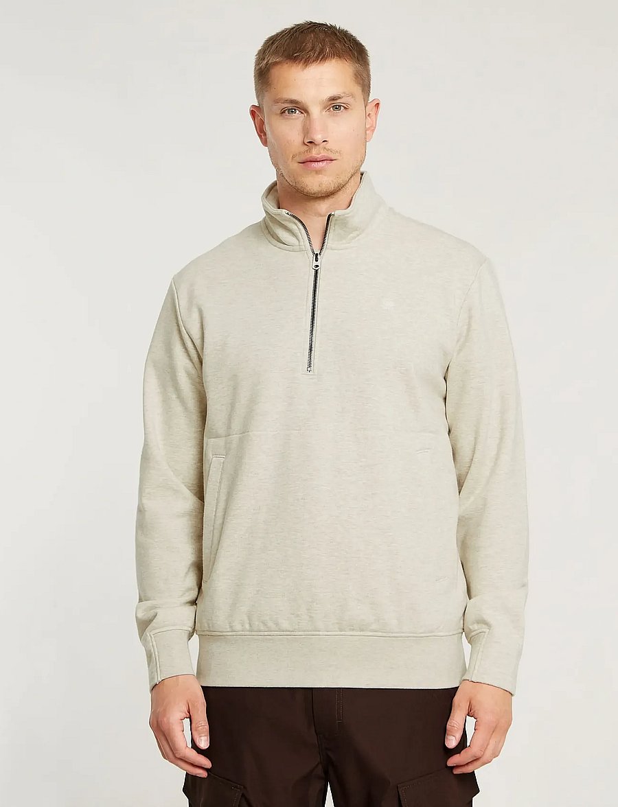 G-Star - Nifous half zip sw - pullover mit halbem reißverschluss - whitebait htr - 0