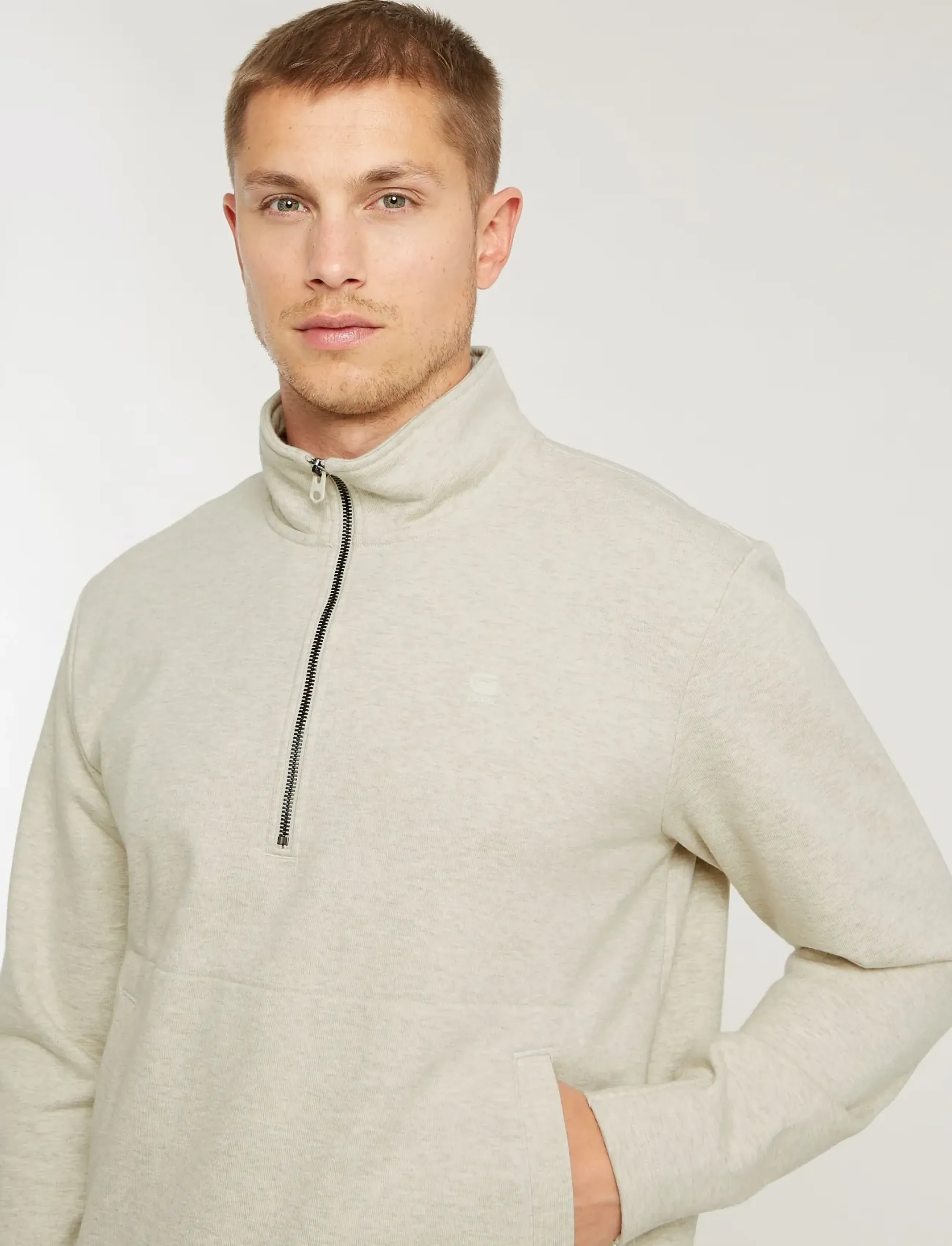 G-Star - Nifous half zip sw - tõmblukk-kaelusega džemprid - whitebait htr - 5