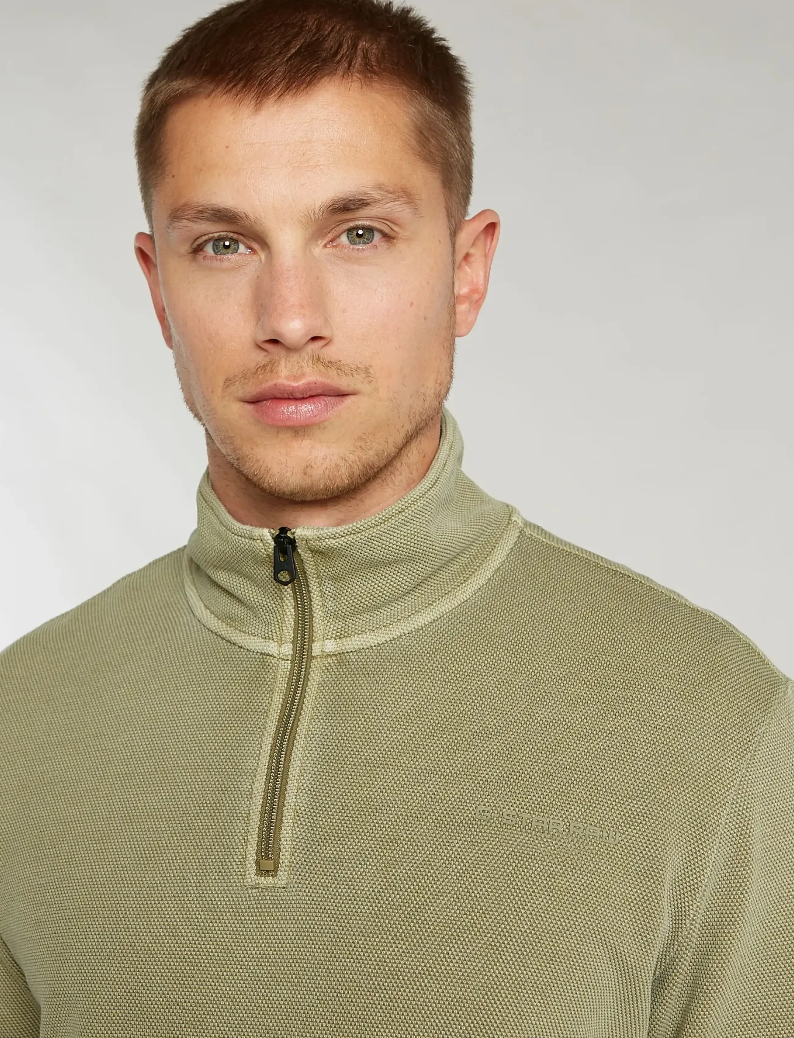 G-Star Overdyed half zip tweeter - Pullover mit halbem Reißverschluss - ENSIS GREEN GD / green