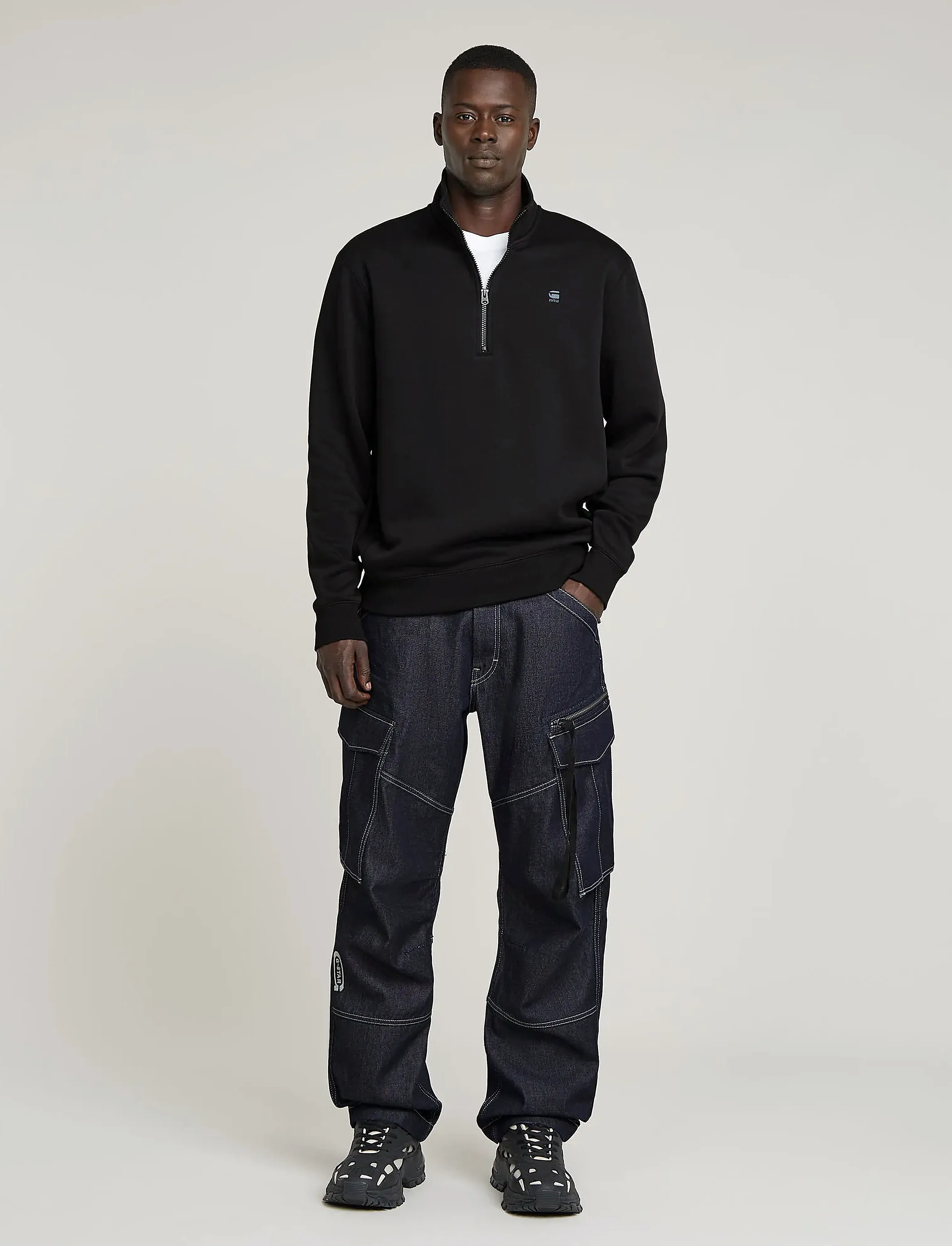 G-Star Premium core half zip r sw l\s - Sweatshirts - DK BLACK / black