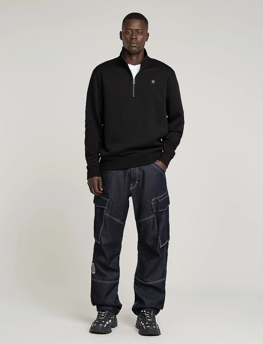 G-Star - Premium core half zip r sw l\s - sweatshirts - dk black - 0