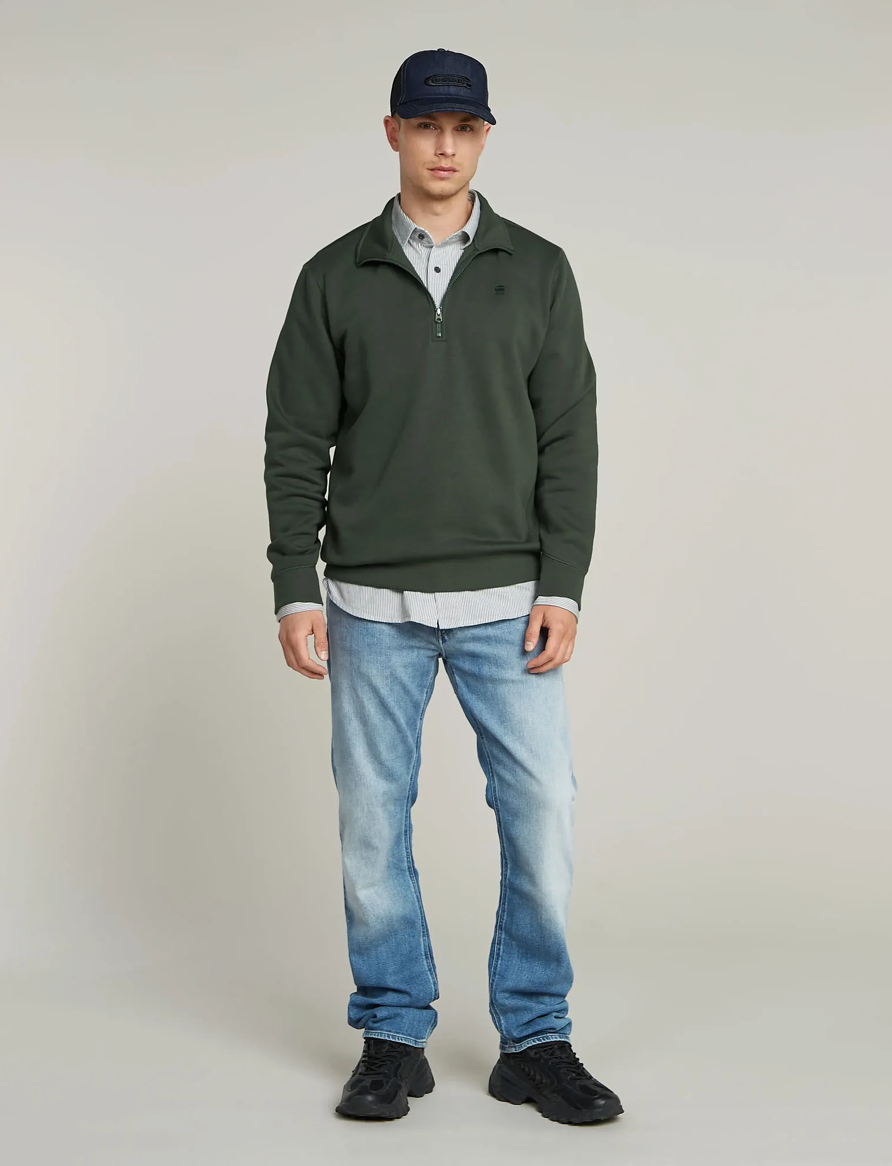 G-Star - Premium core half zip r sw l\s - dressipluusid - graphite - 3