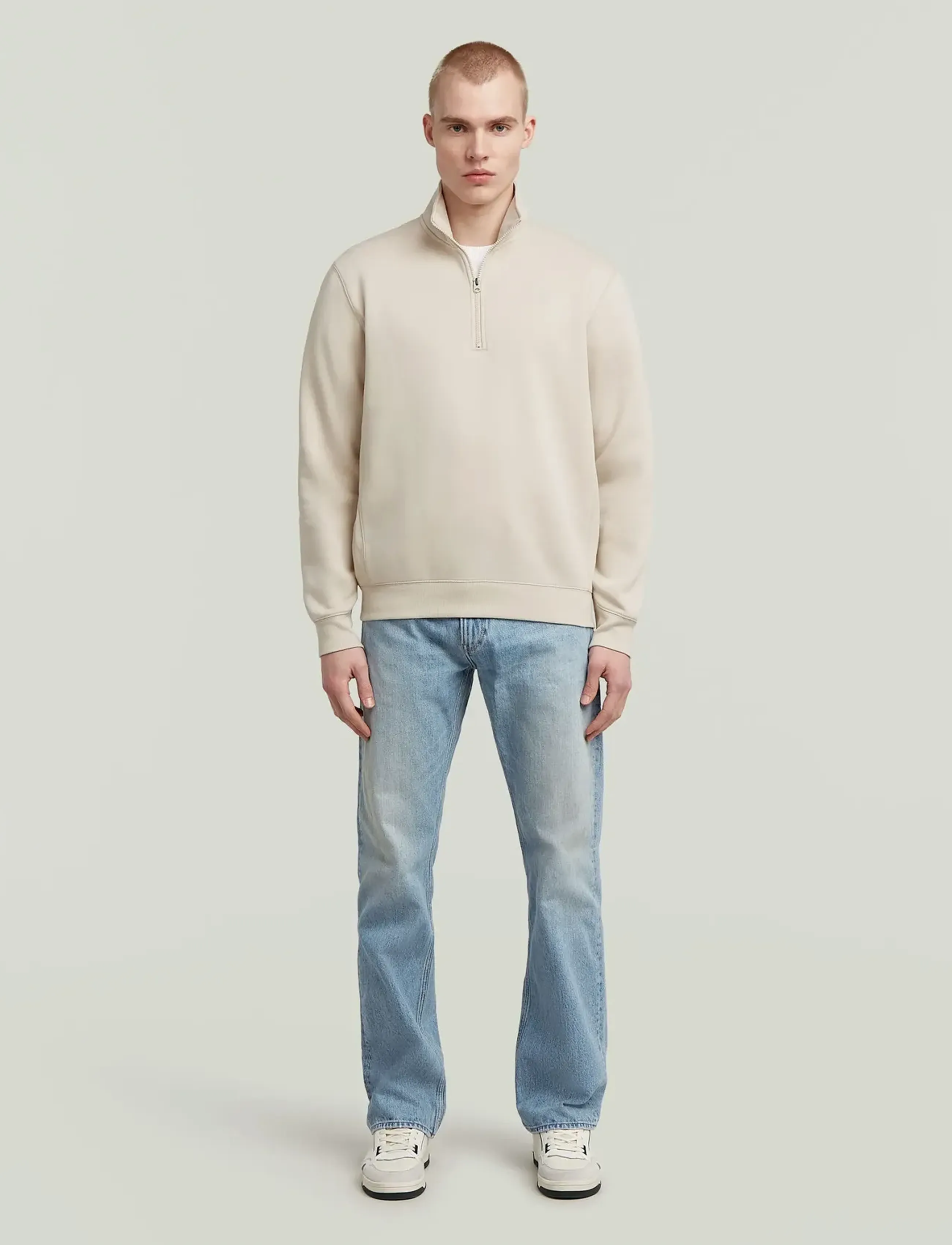 G-Star - Premium core half zip r sw l\s - sweatshirts - whitebait - 3