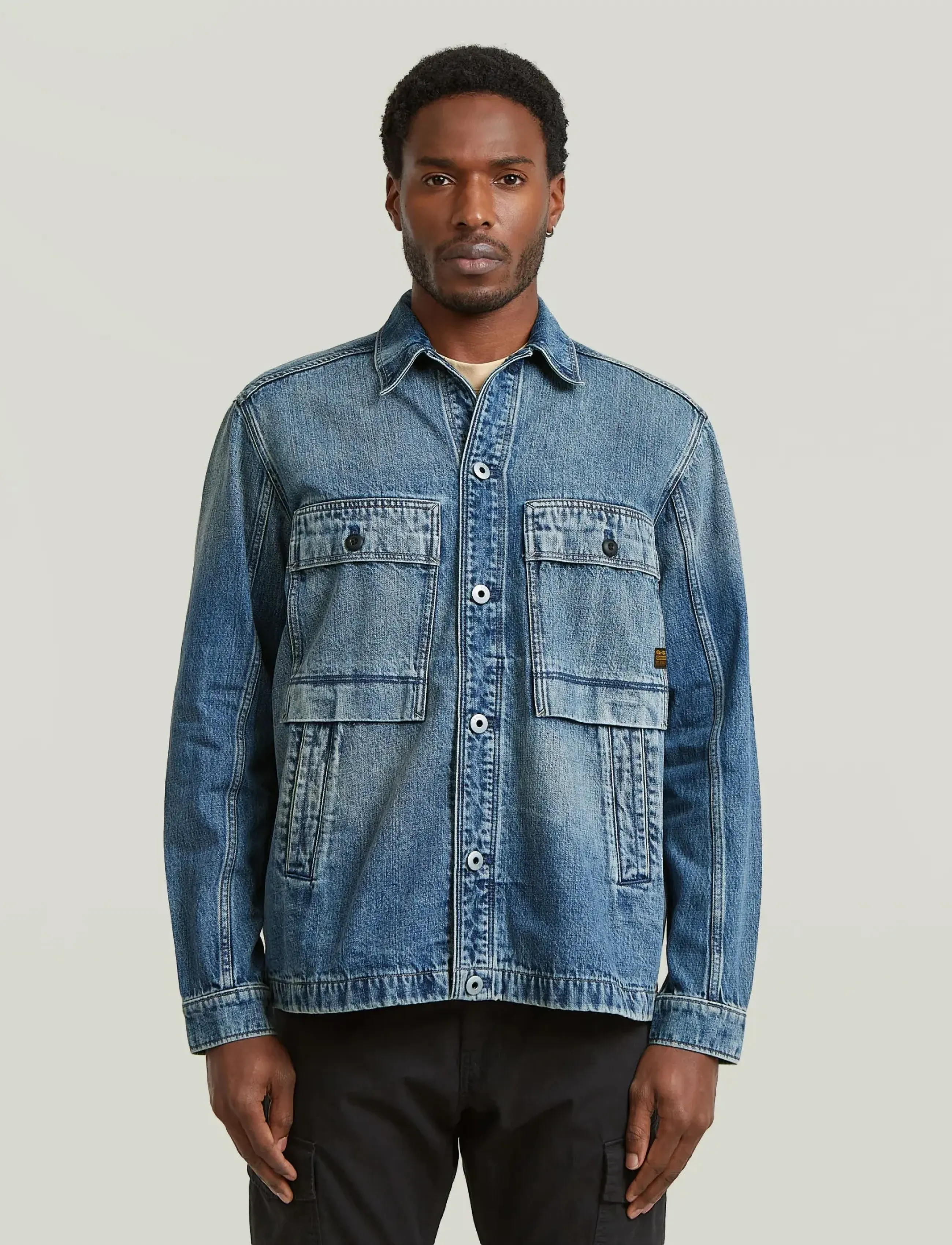 G-Star Mosa Overshirt, M, Blue, Overdele > Overtrøjer, Herre