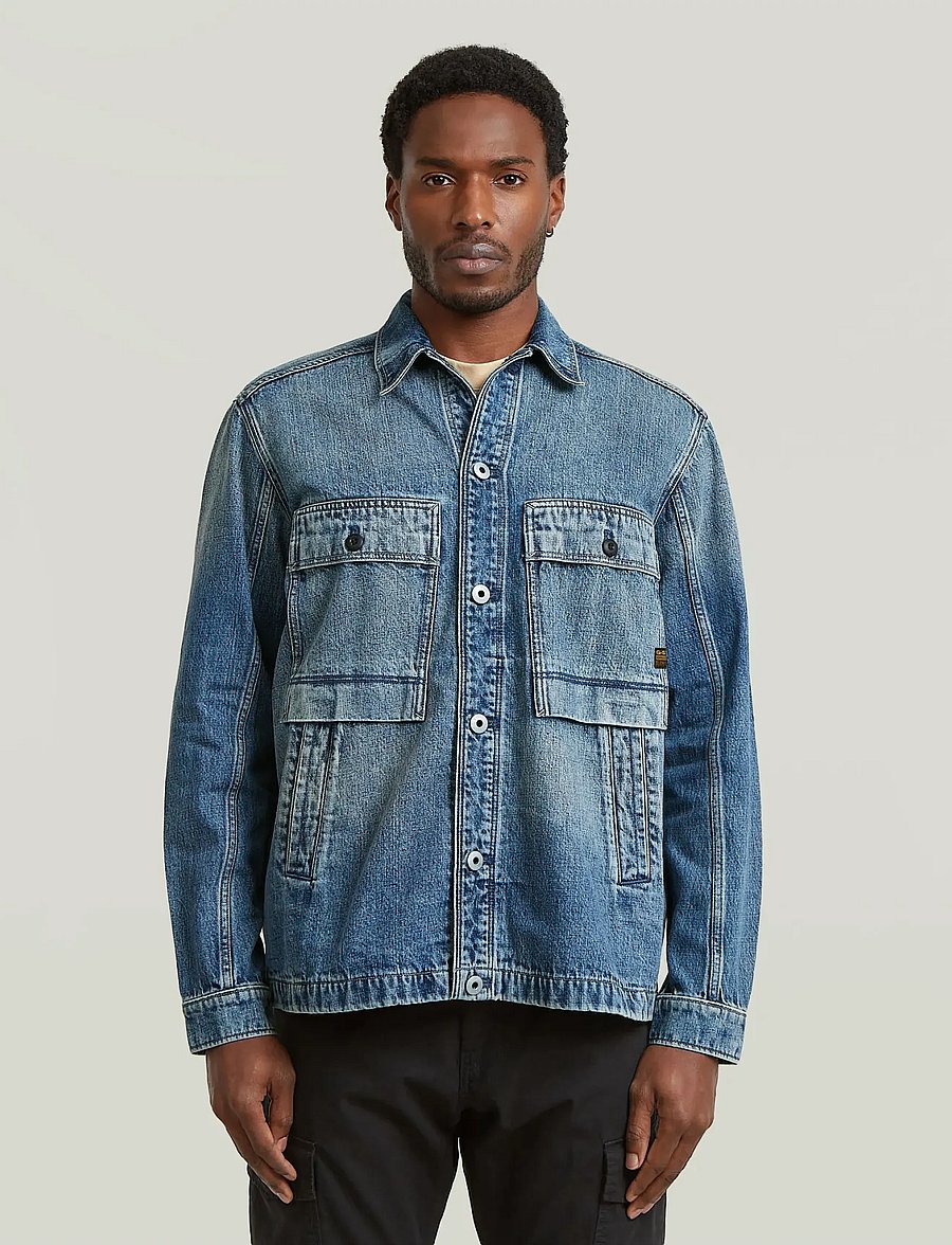 G-Star - Mosa overshirt - gefütterte denimjacken - antique faded blue galena - 0