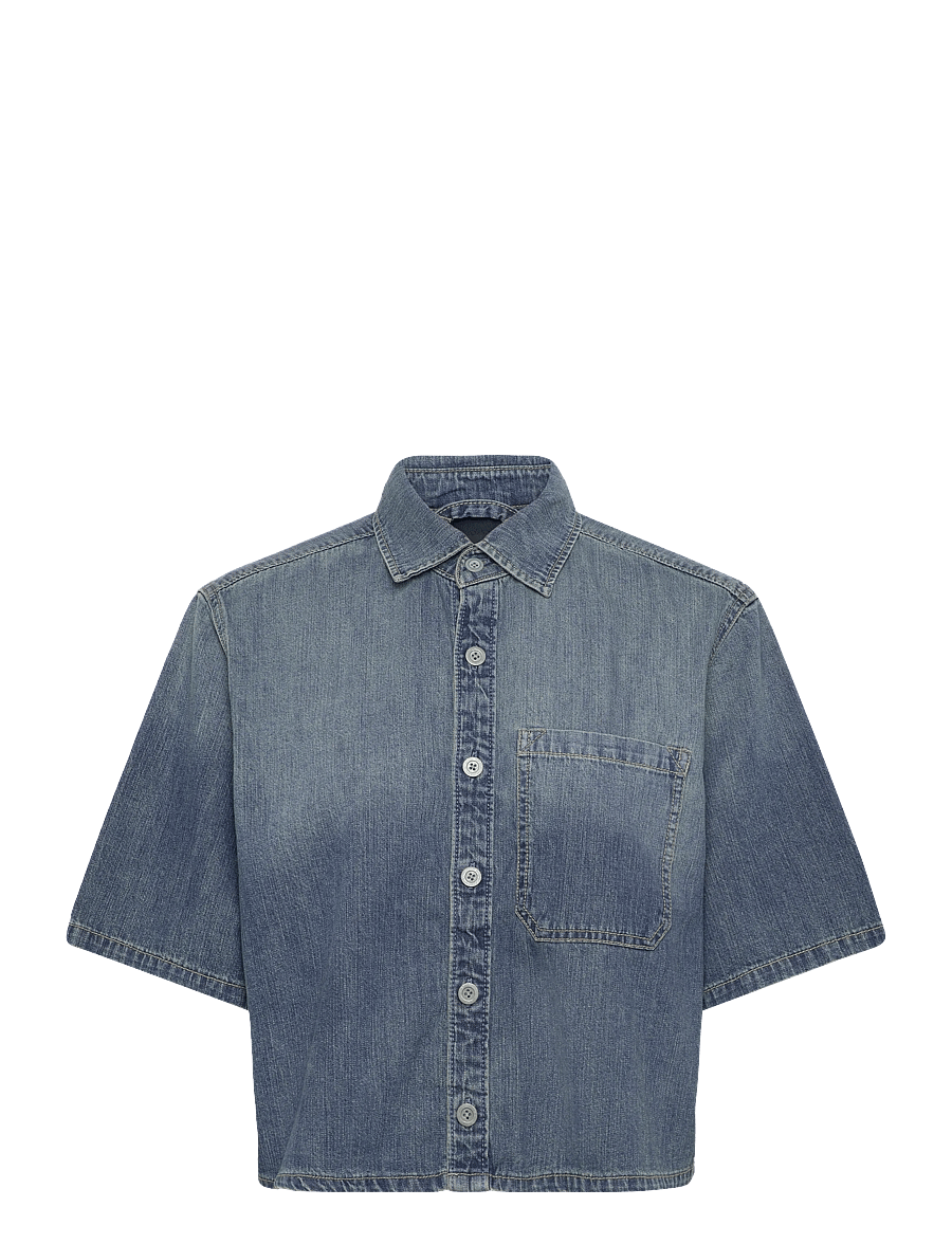 G-Star - Boxy Relaxed 1-pkt Shirt s\s wmn - kurzärmlige hemden - faded terme - 1
