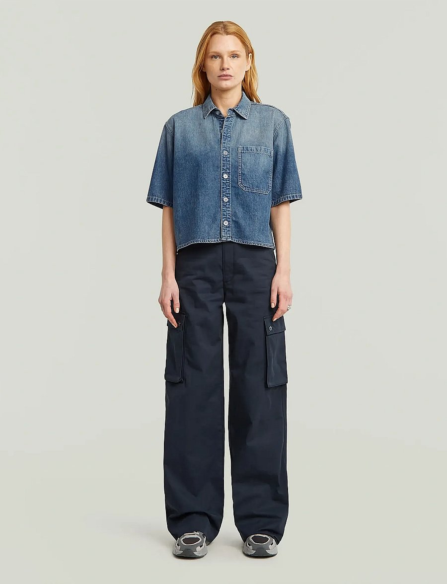 G-Star - Boxy Relaxed 1-pkt Shirt s\s wmn - kurzärmlige hemden - faded terme - 4