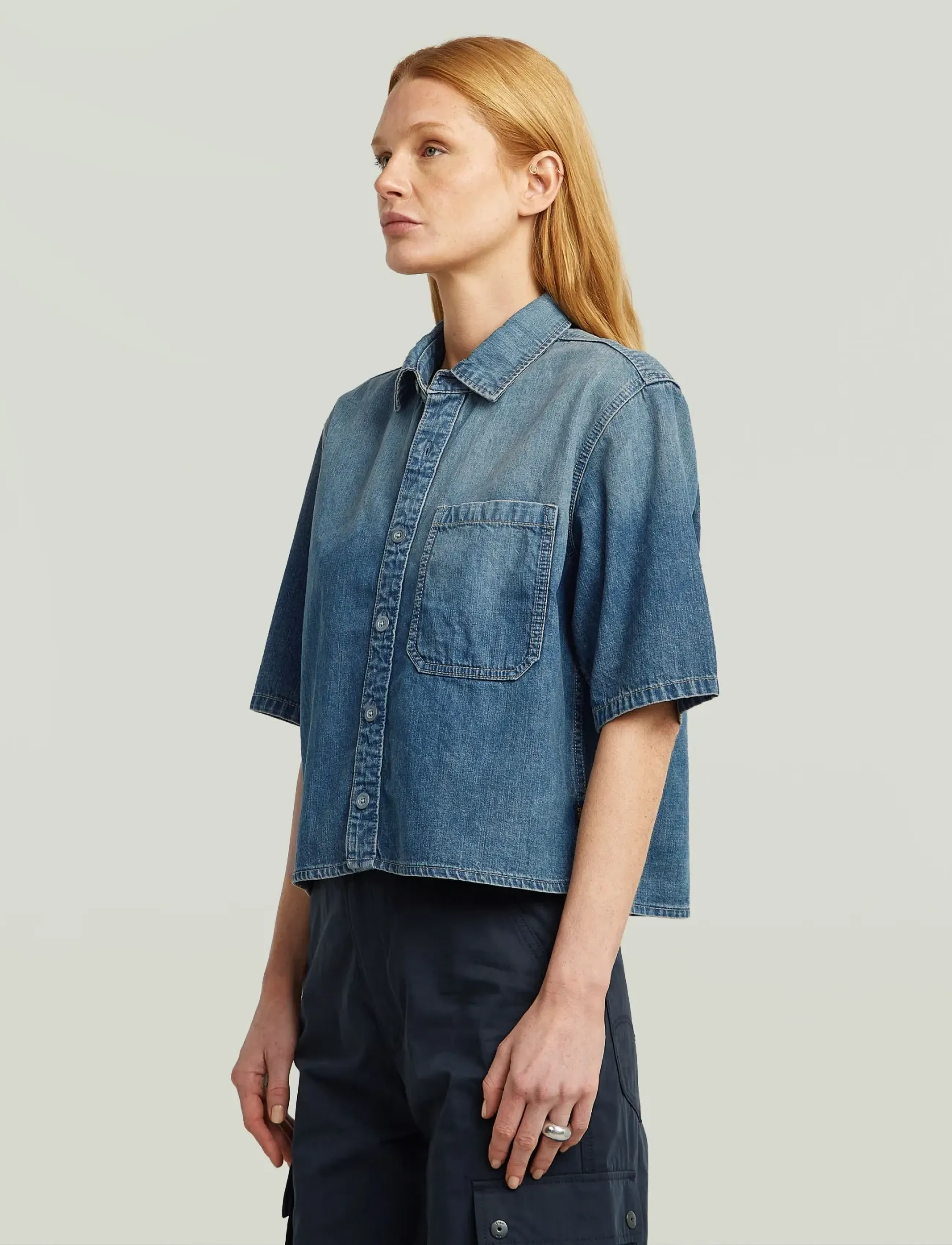 G-STAR Boxy Relaxed 1-Pkt Shirt S\S Wmn skjortor dam – bild 5