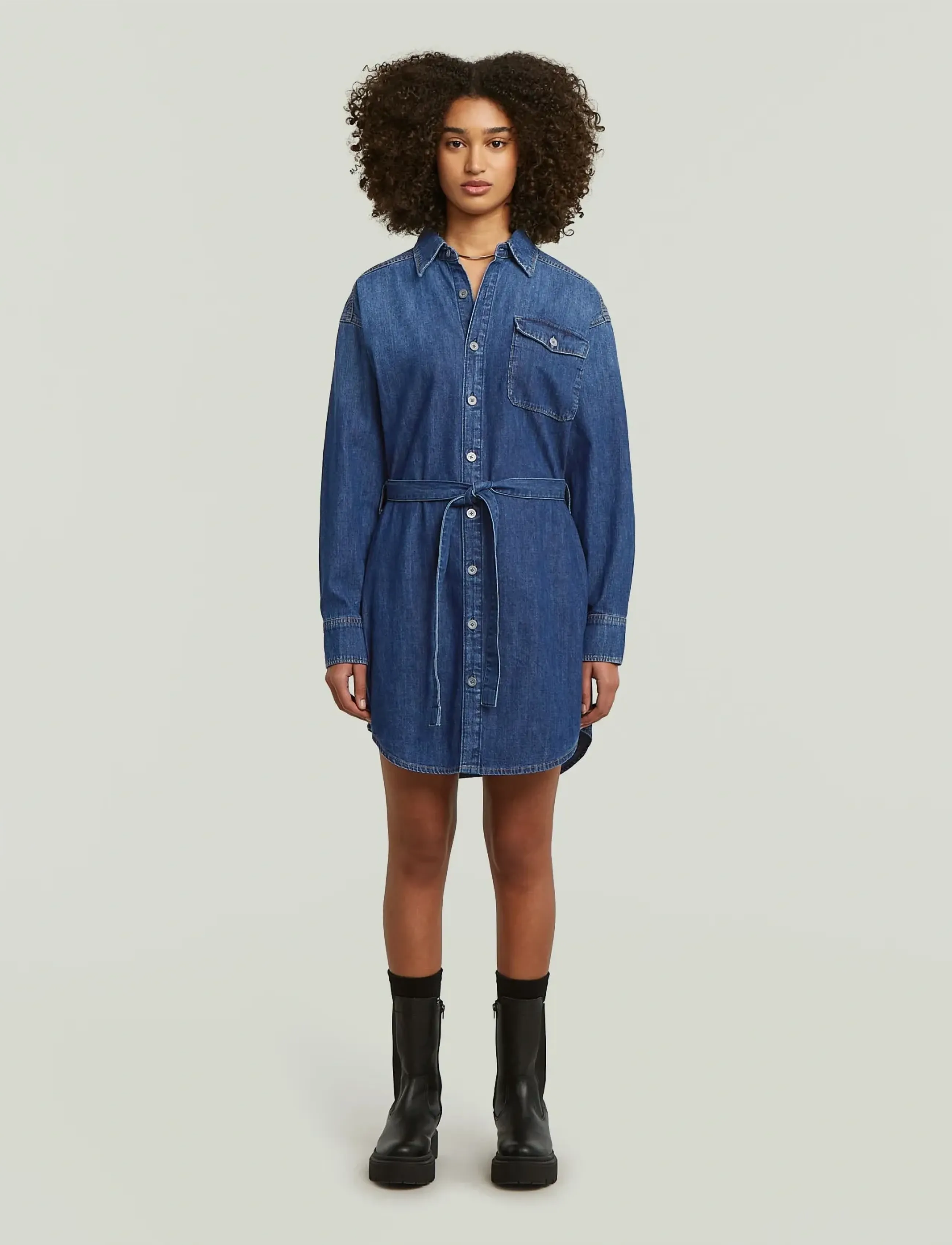 G-Star Belted Shirt Dress l\s wmn - Kleidung - WORN IN WINDWARD / blue