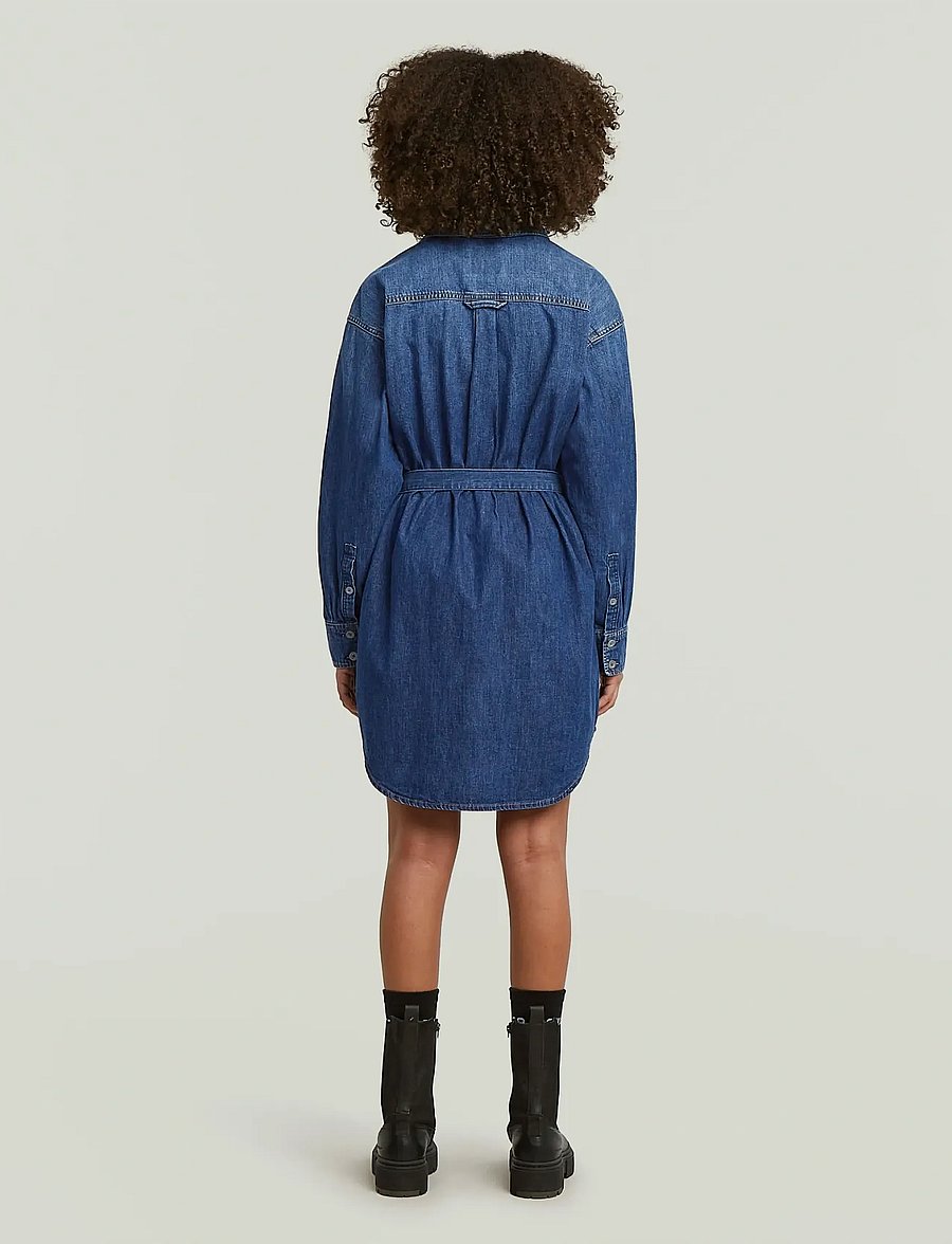 G-Star - Belted Shirt Dress l\s wmn - shirt dresses - worn in windward - 2