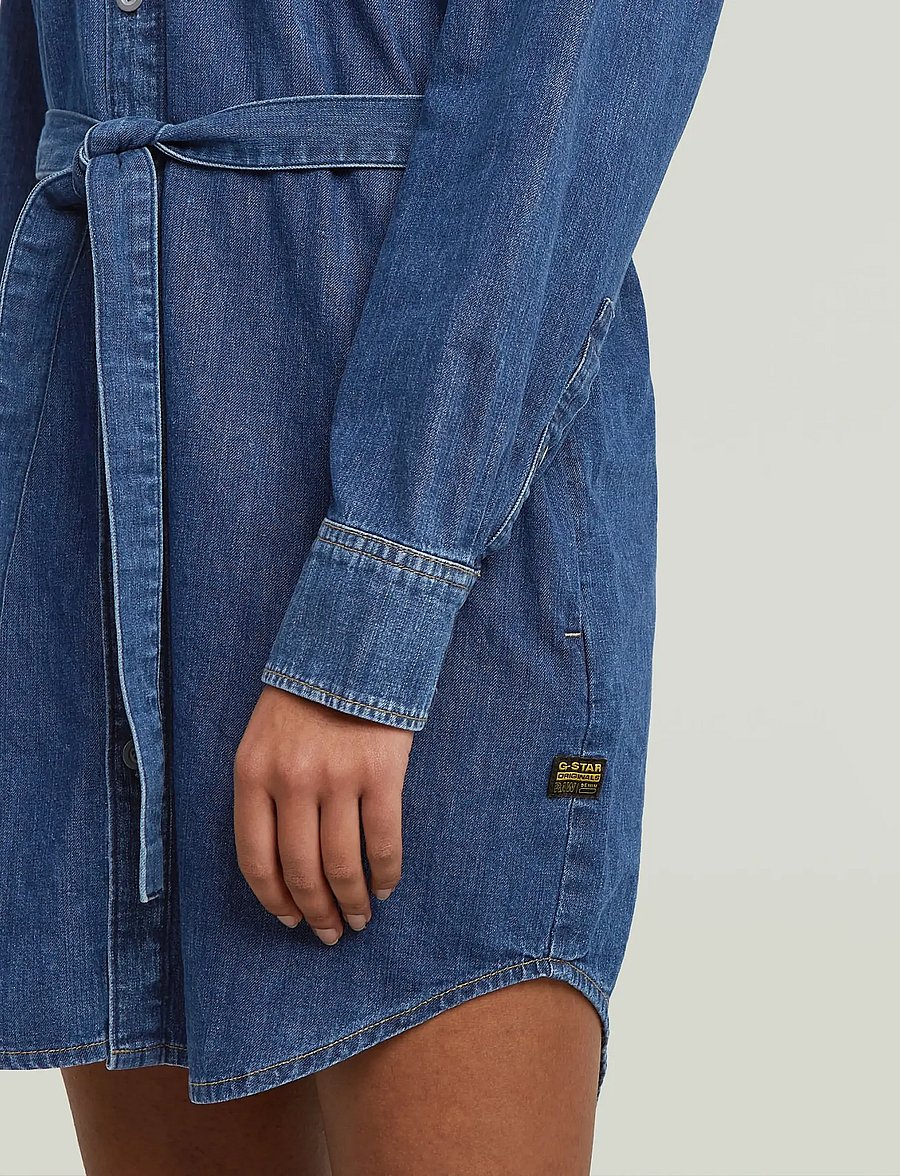 G-Star - Belted Shirt Dress l\s wmn - shirt dresses - worn in windward - 3
