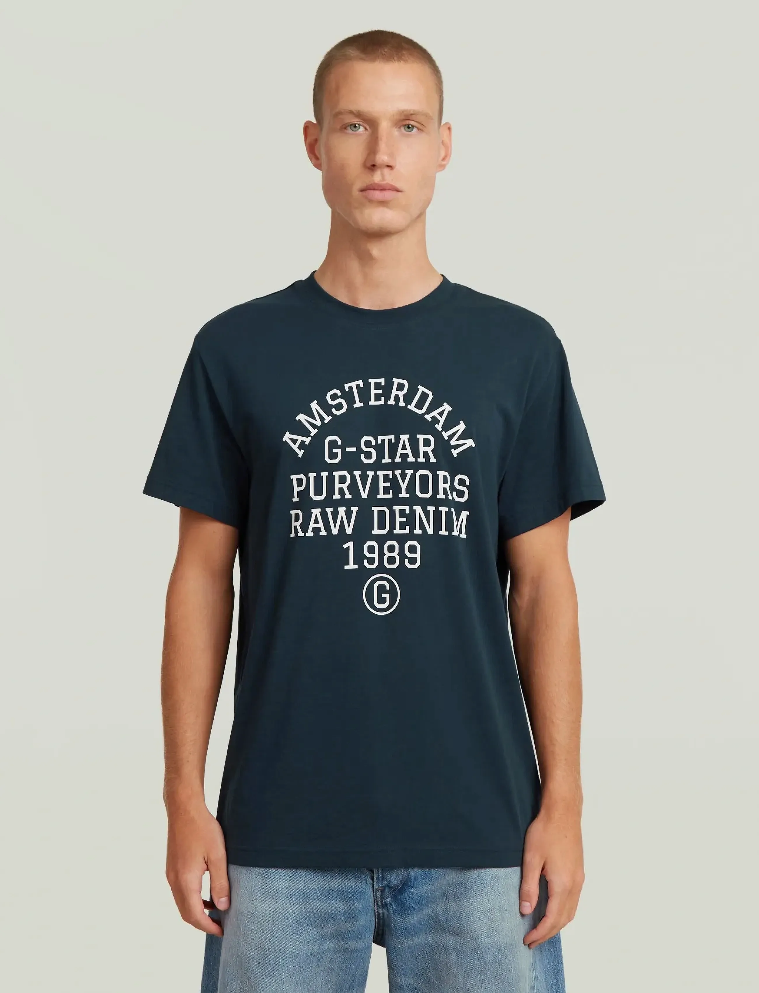 G-Star Purveyors Gr R T, L, Navy, T-Shirts > Kortærmede, Herre