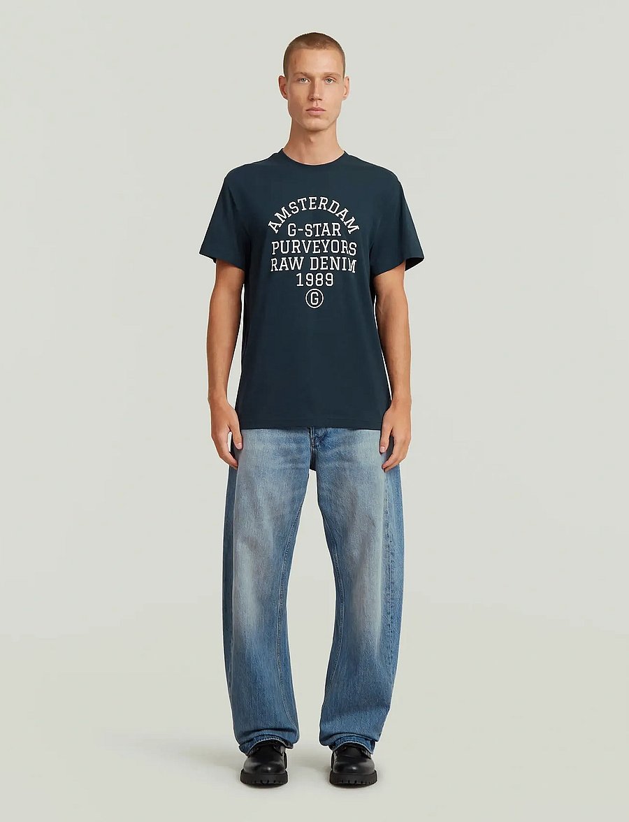 G-Star - Purveyors gr r t - short-sleeved t-shirts - dk patriot blue - 3