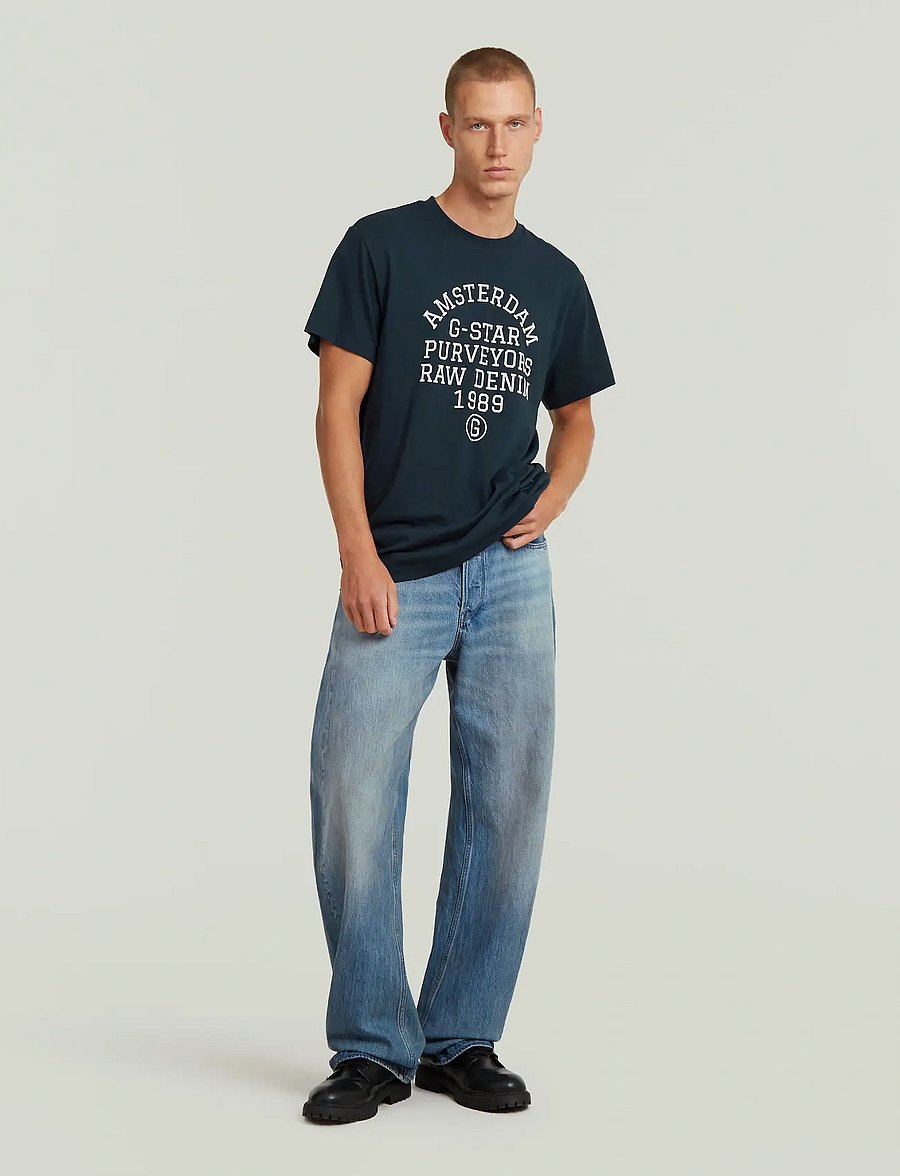 G-Star - Purveyors gr r t - short-sleeved t-shirts - dk patriot blue - 5