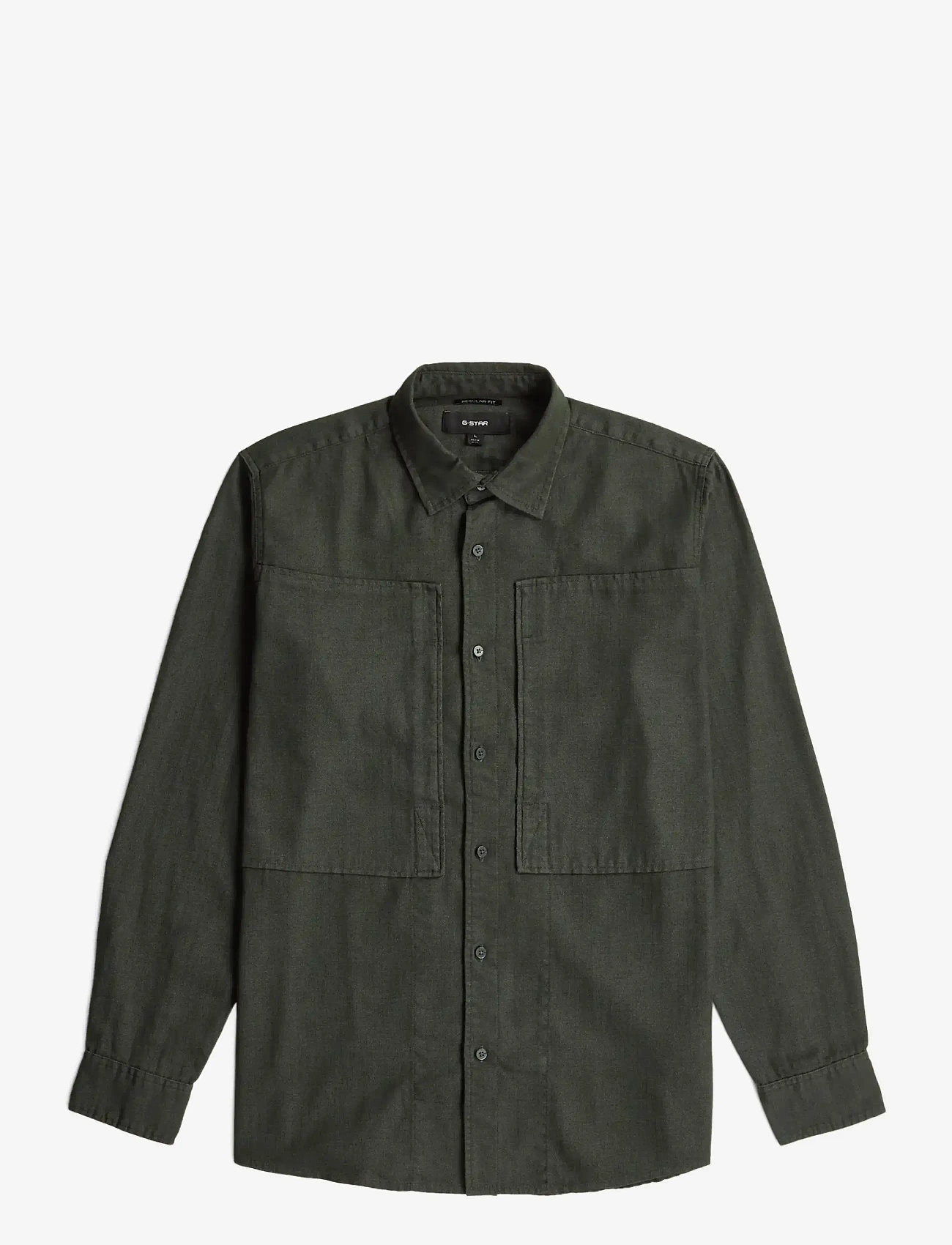 G-Star - Panelled Pkt Regular Shirt l\s - teksasärgid - asfalt gd - 0
