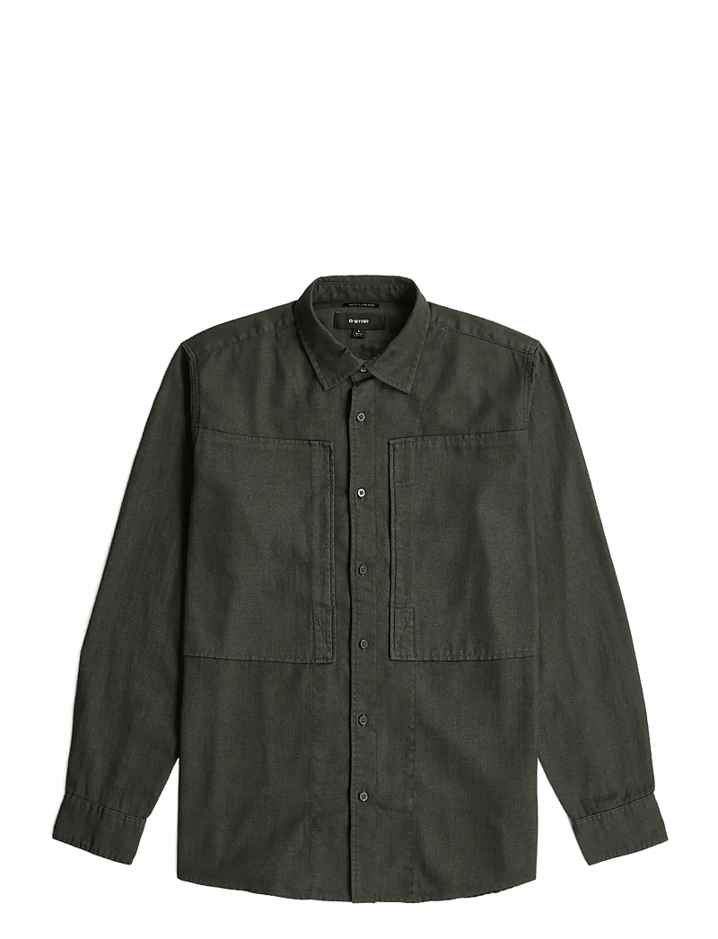 G-Star - Panelled Pkt Regular Shirt l\s - teksasärgid - asfalt gd - 0