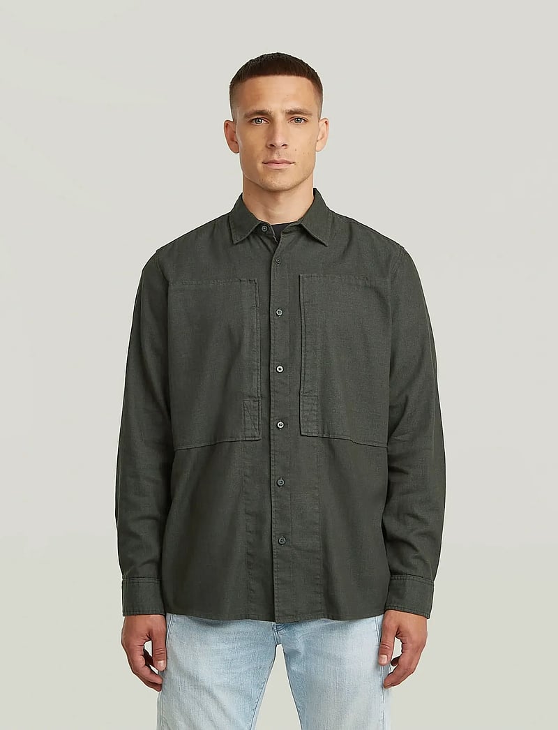 G-Star - Panelled Pkt Regular Shirt l\s - teksasärgid - asfalt gd - 2