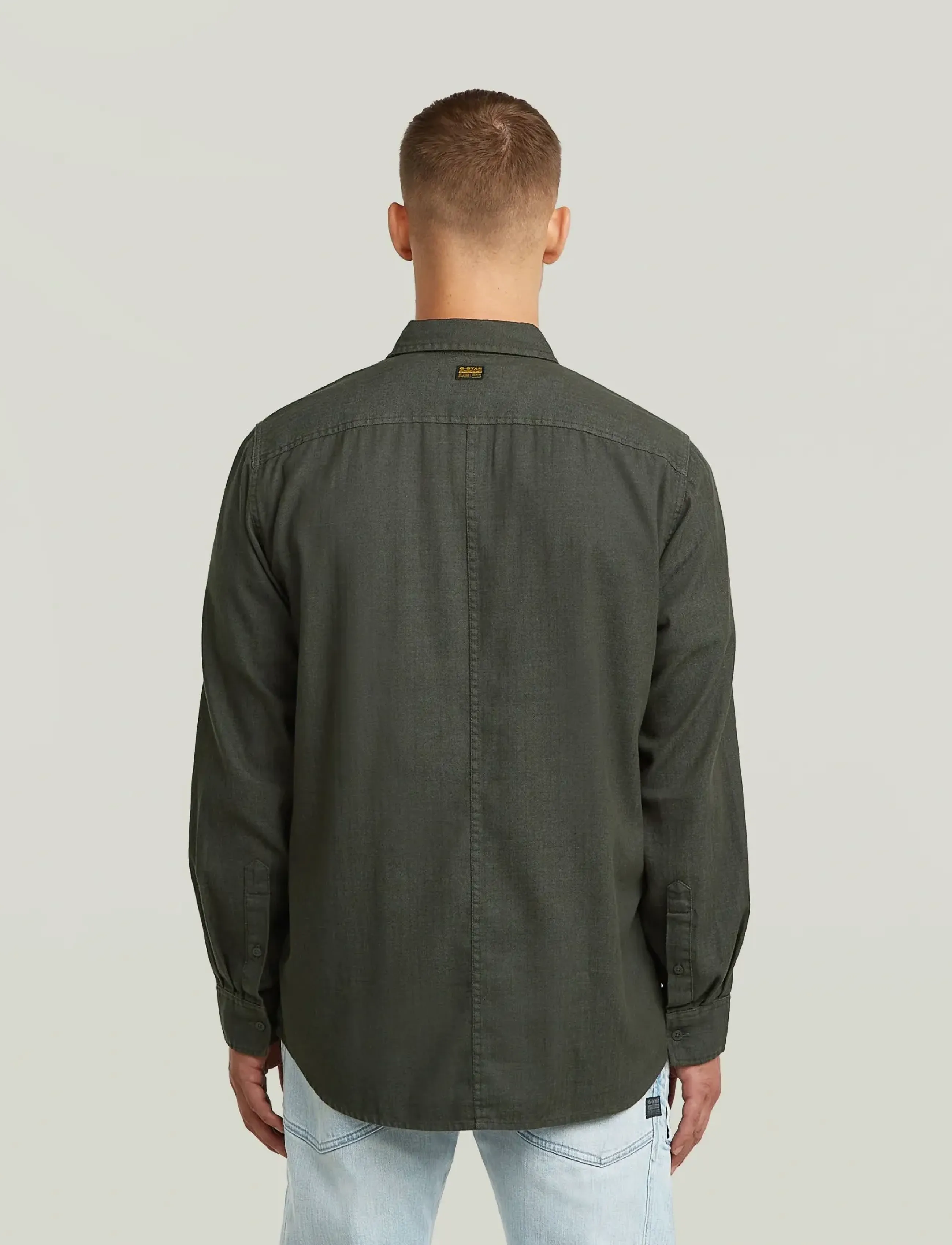G-Star - Panelled Pkt Regular Shirt l\s - džinsa krekli - asfalt gd - 3