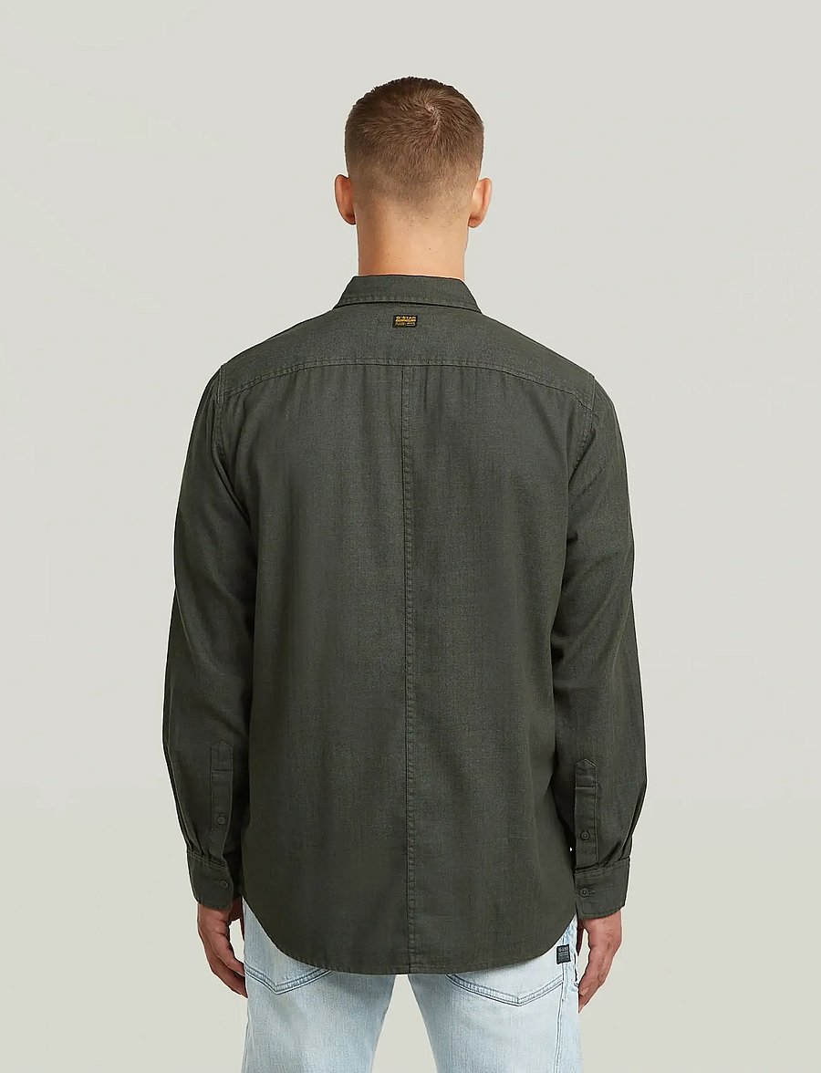 G-Star - Panelled Pkt Regular Shirt l\s - džinsa krekli - asfalt gd - 3