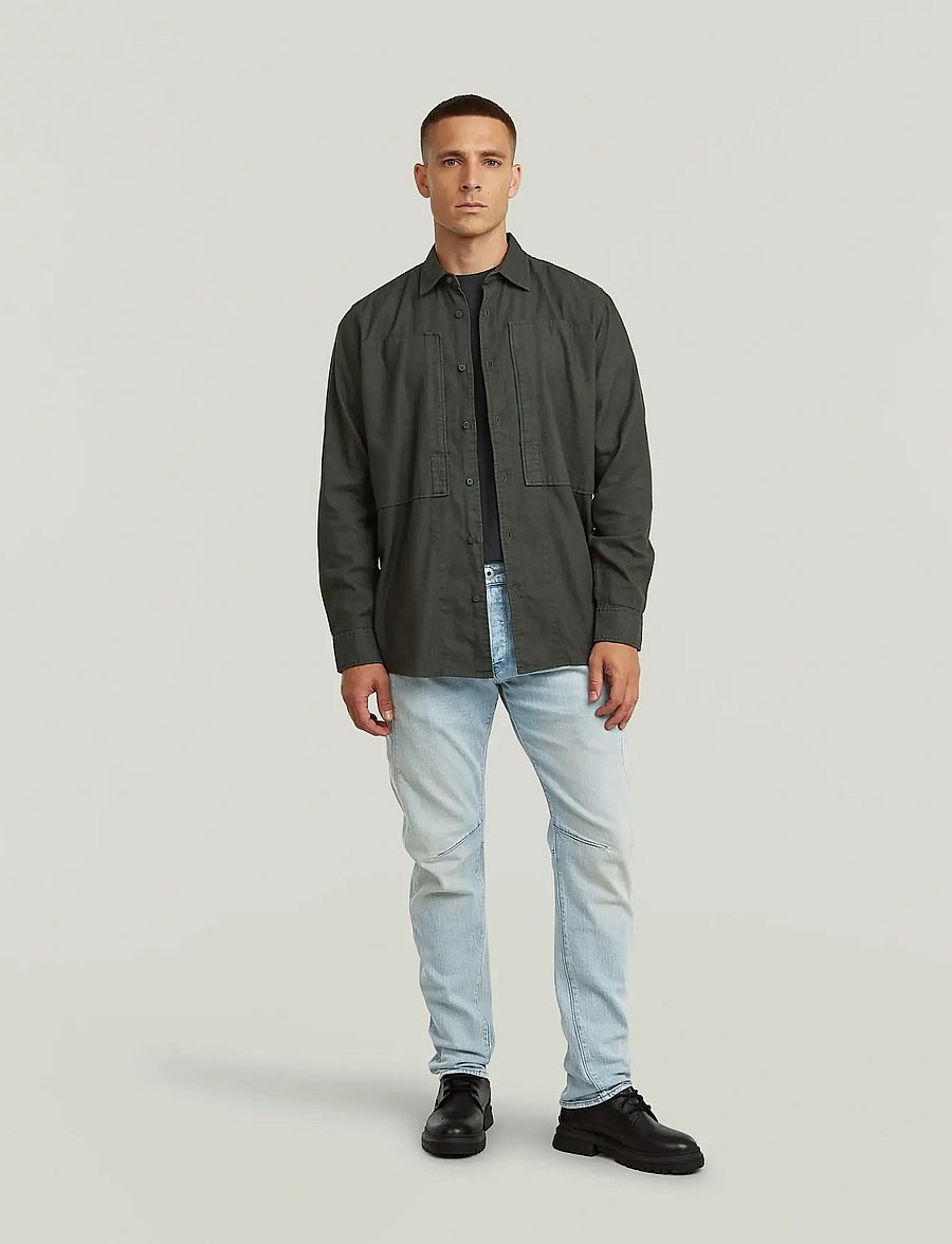 G-Star - Panelled Pkt Regular Shirt l\s - džinsa krekli - asfalt gd - 5
