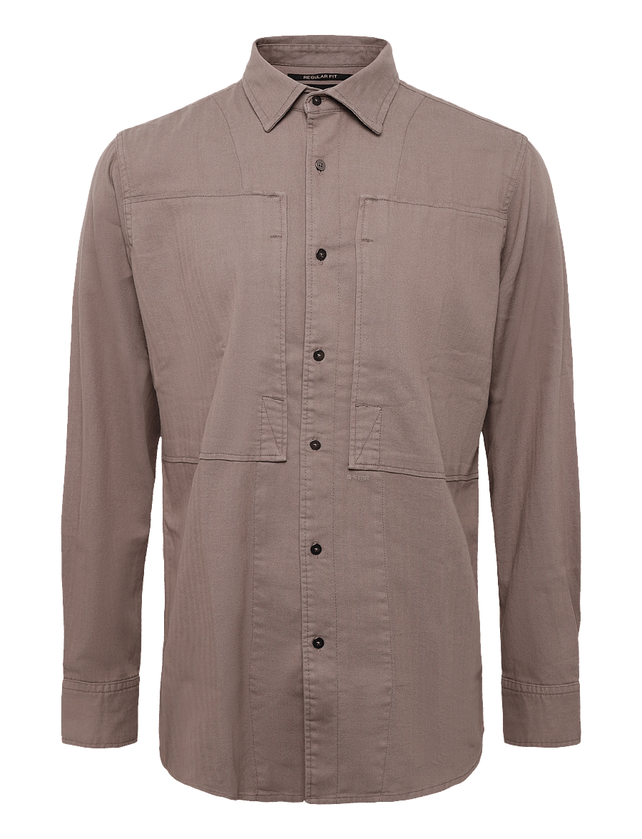 G-Star - Panelled Pkt Regular Shirt l\s - denimskjorter - fossil gd - 0