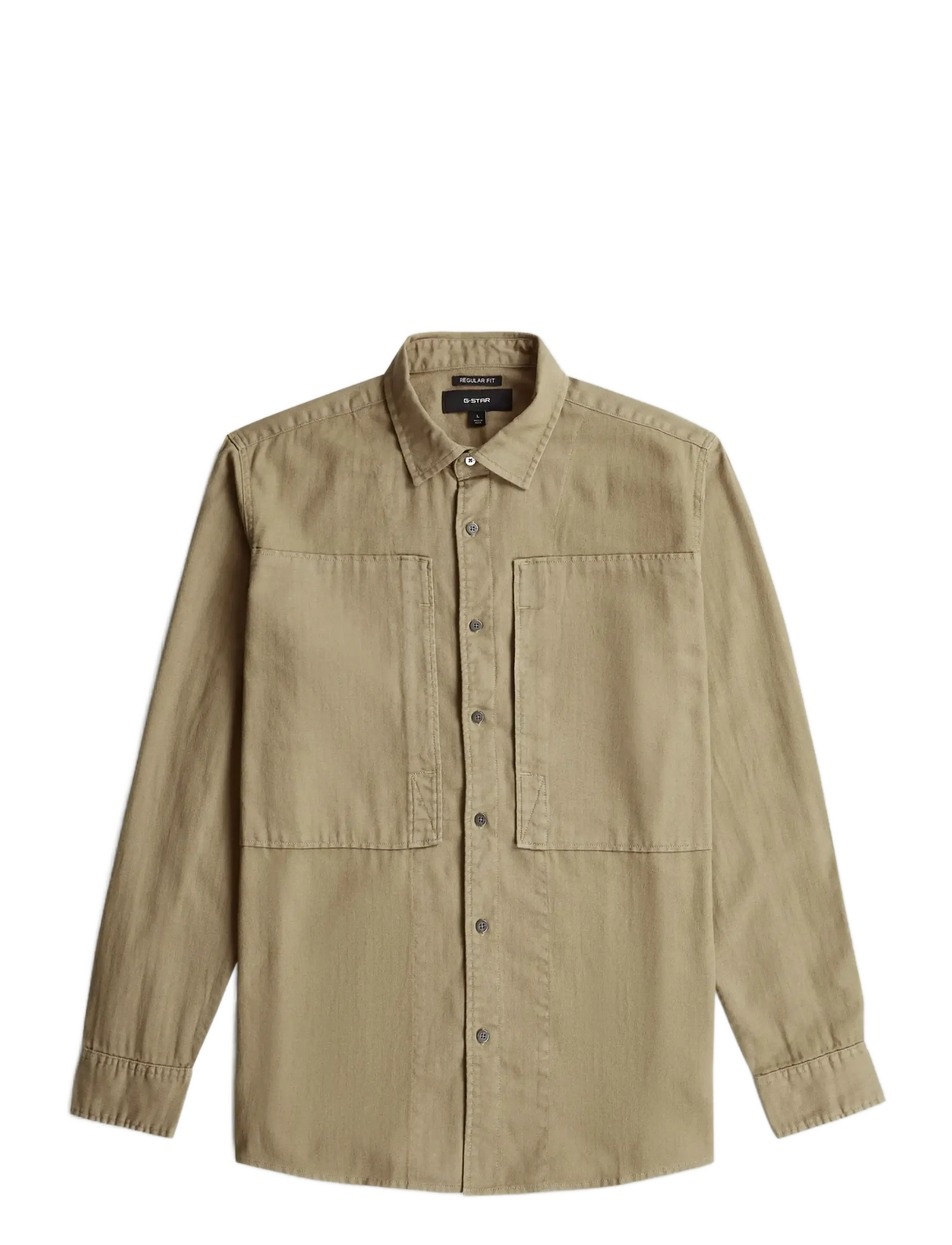 G-STAR Panelled Pkt Regular Shirt L\S Khaki - L - Herren
