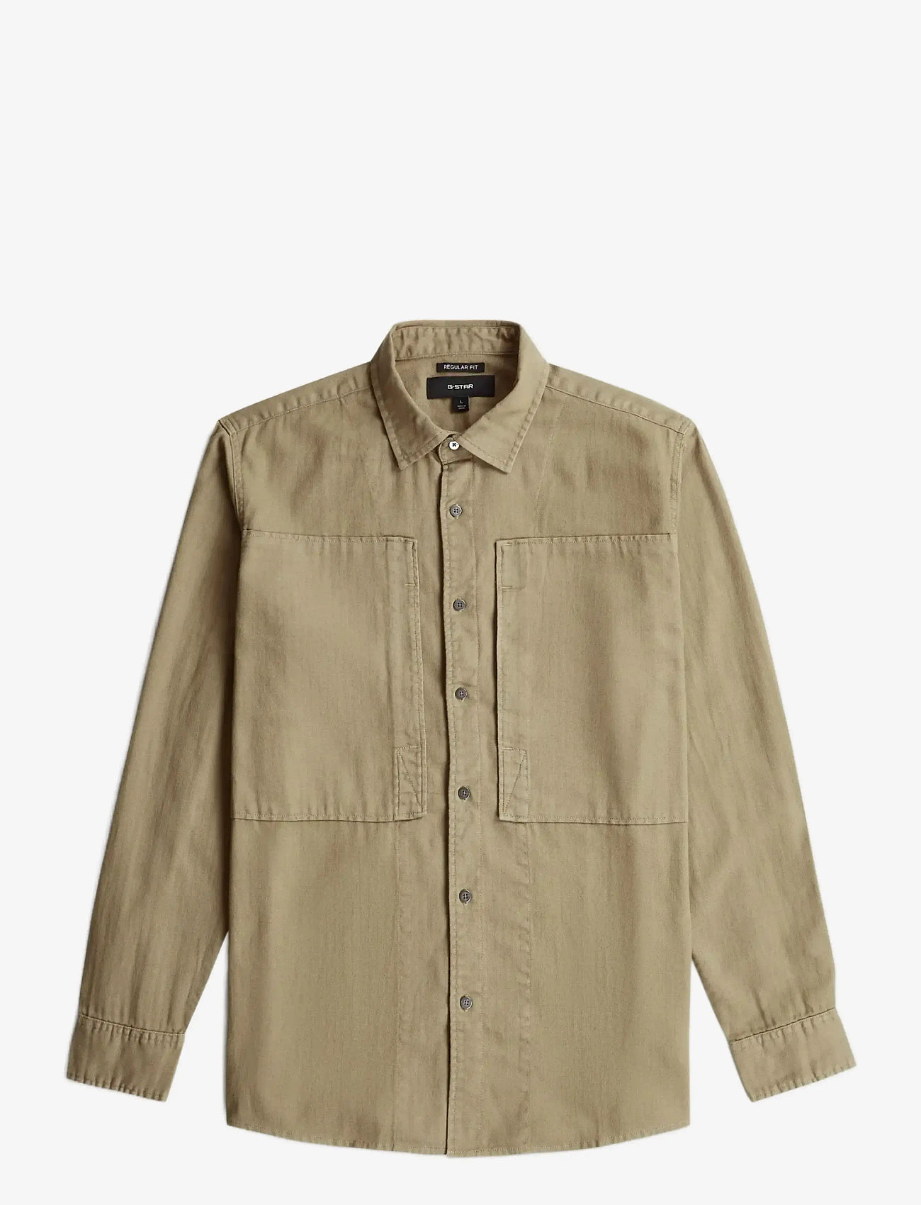 G-Star - Panelled Pkt Regular Shirt l\s - teksasärgid - safari gd - 0