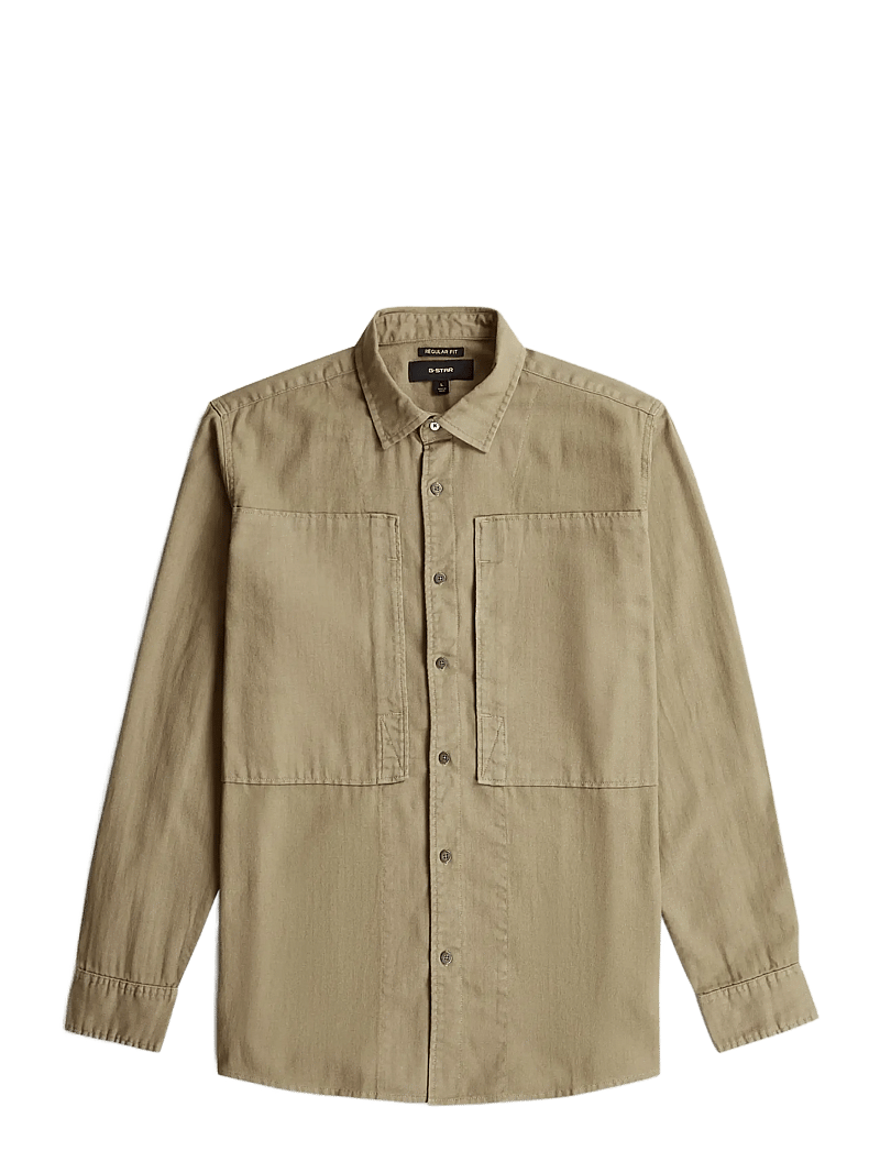 G-Star - Panelled Pkt Regular Shirt l\s - teksasärgid - safari gd - 0