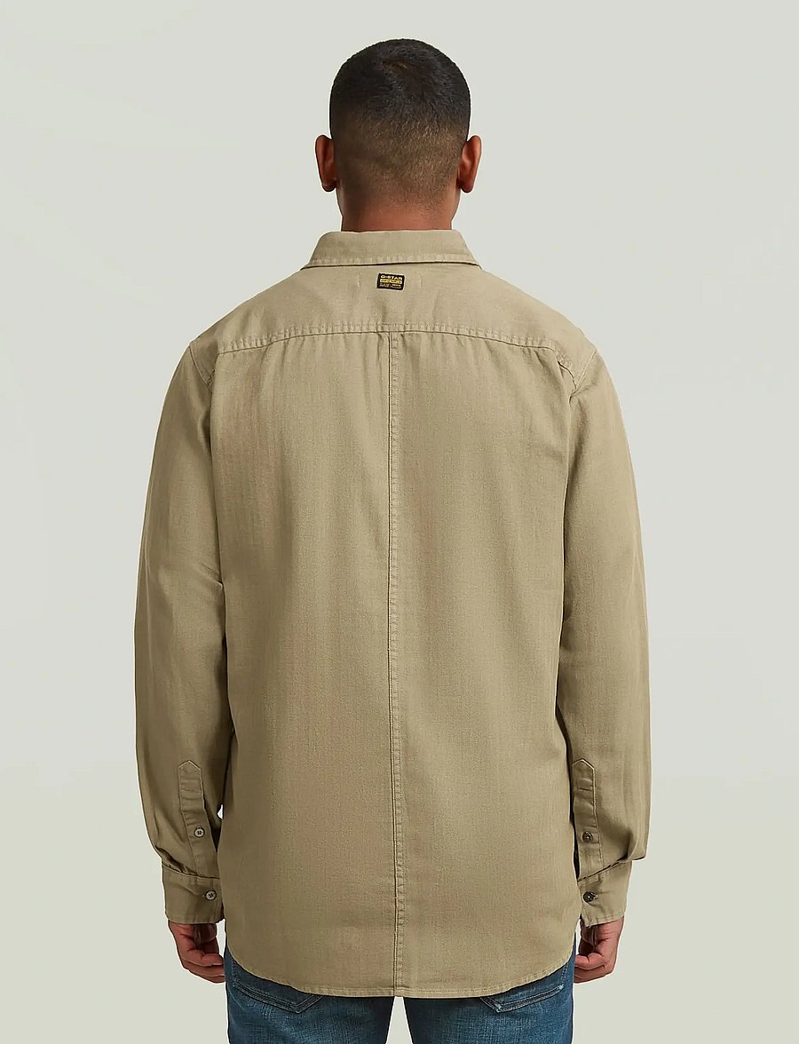 G-Star - Panelled Pkt Regular Shirt l\s - jeansskjortor - safari gd - 2