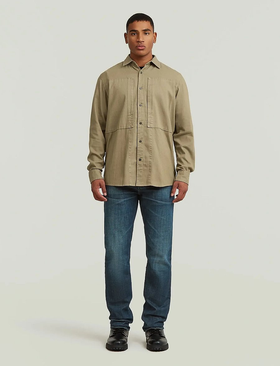 G-Star - Panelled Pkt Regular Shirt l\s - jeansskjortor - safari gd - 3