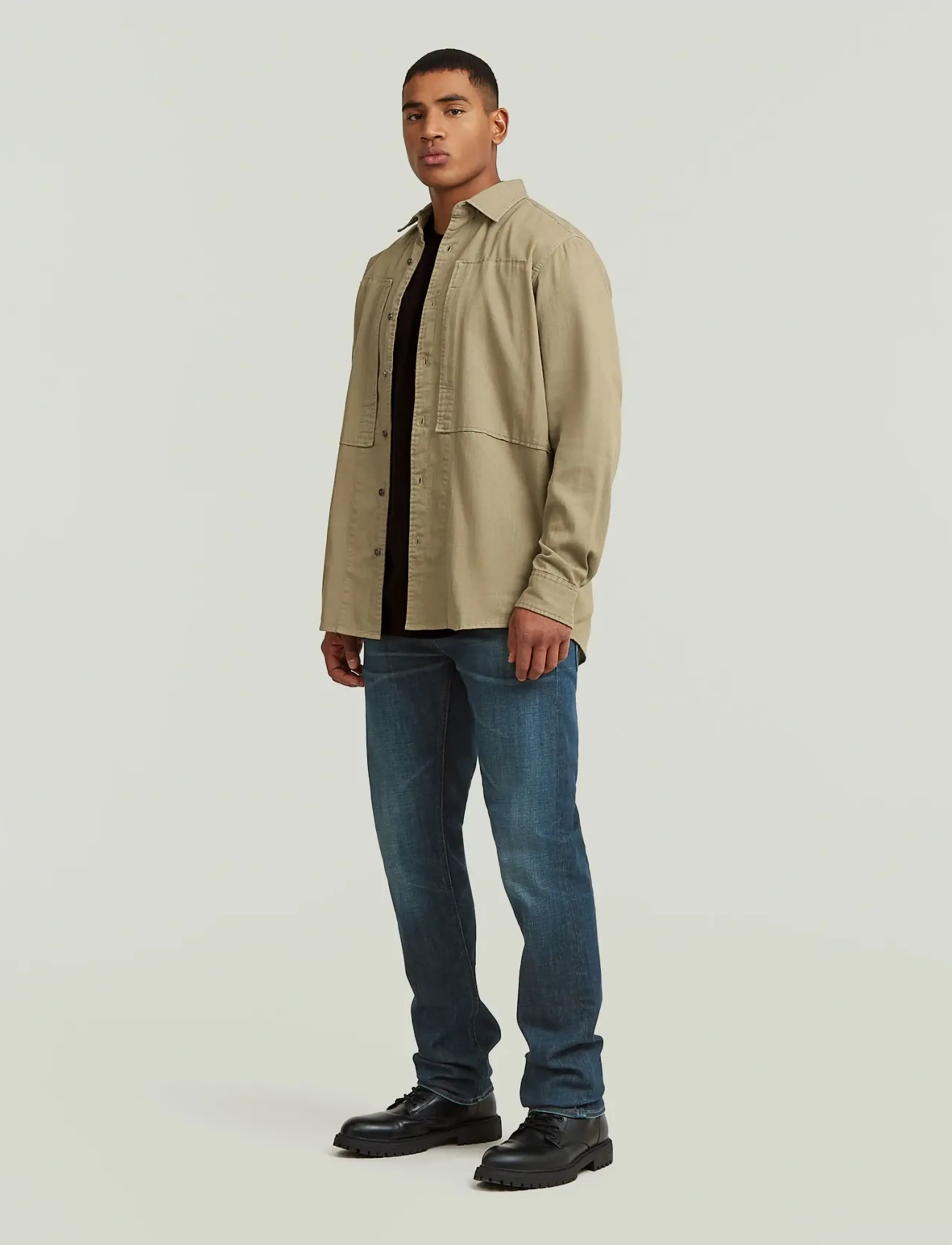 G-Star - Panelled Pkt Regular Shirt l\s - denim shirts - safari gd - 4
