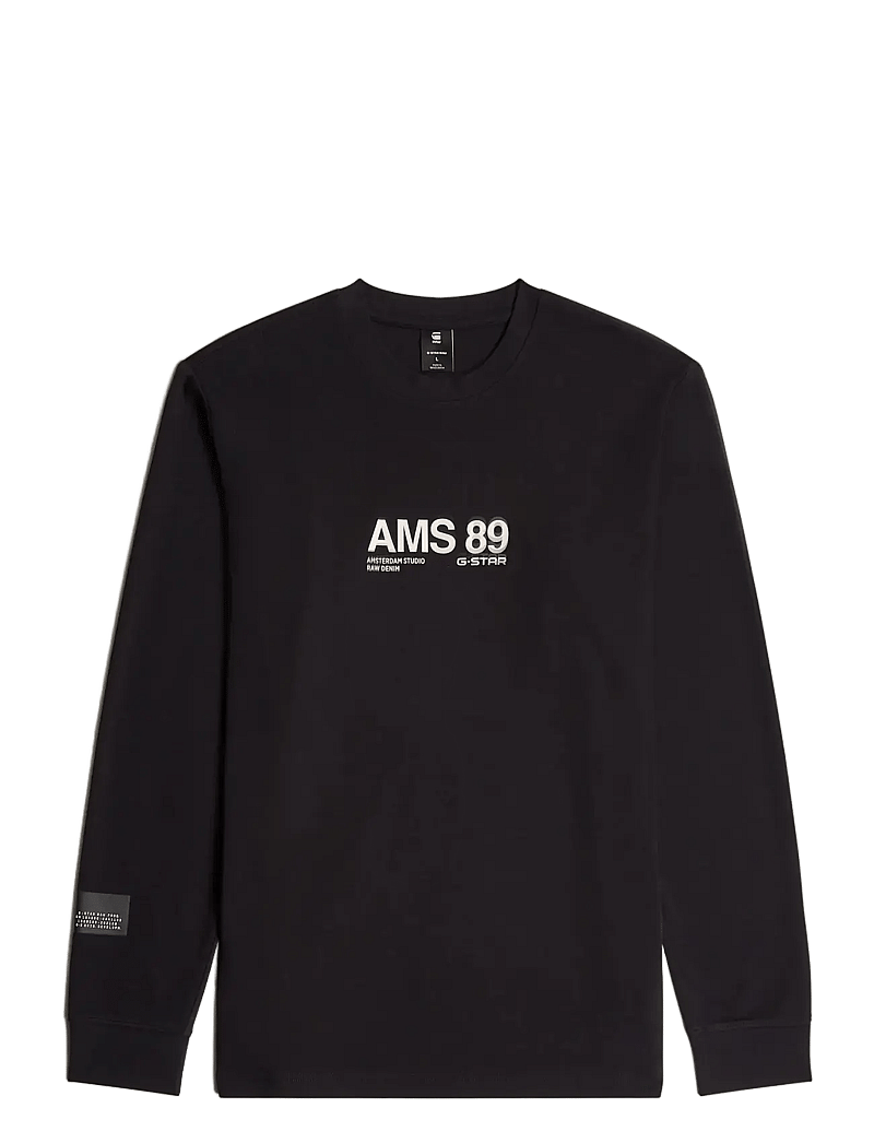 G-Star - Ams 89 l\s r t - langærmede t-shirts - dk black - 0