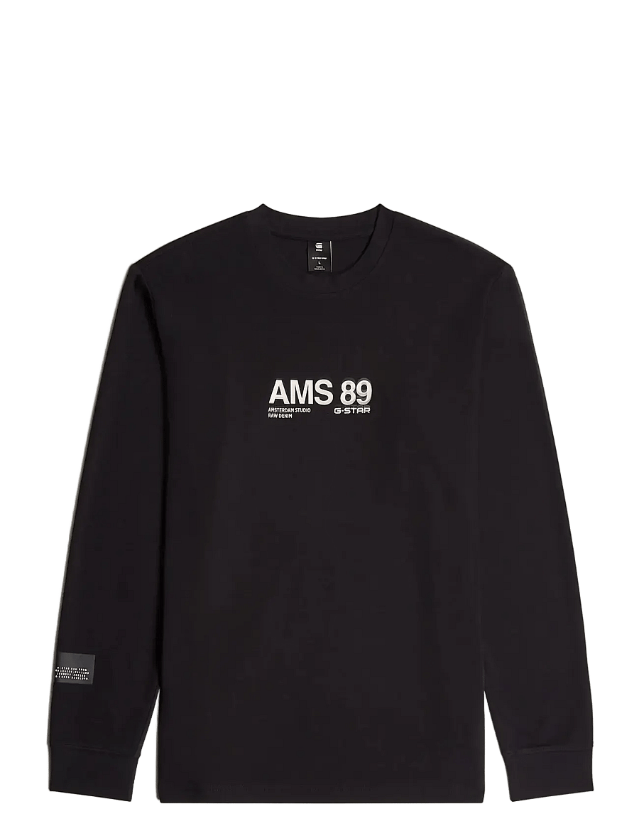 G-Star - Ams 89 l\s r t - långärmade t-shirts - dk black - 0
