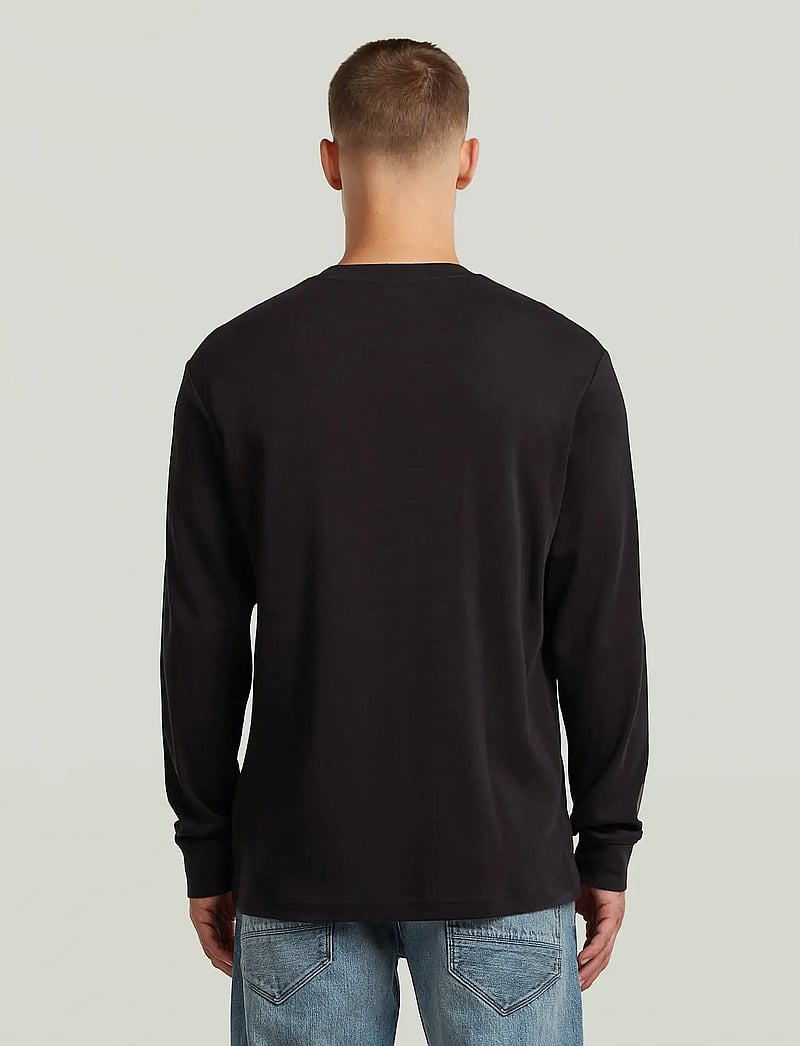 G-Star - Ams 89 l\s r t - langærmede t-shirts - dk black - 1