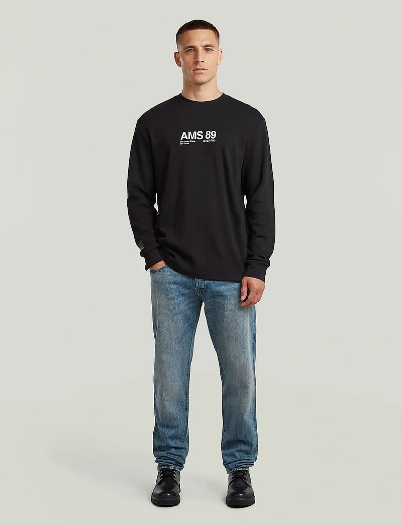 G-Star - Ams 89 l\s r t - langærmede t-shirts - dk black - 2