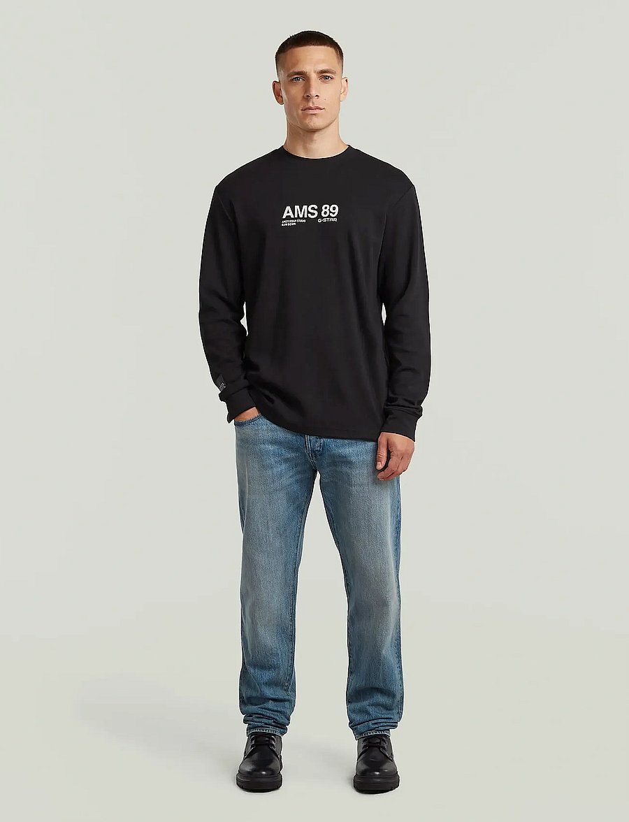 G-Star - Ams 89 l\s r t - långärmade t-shirts - dk black - 2