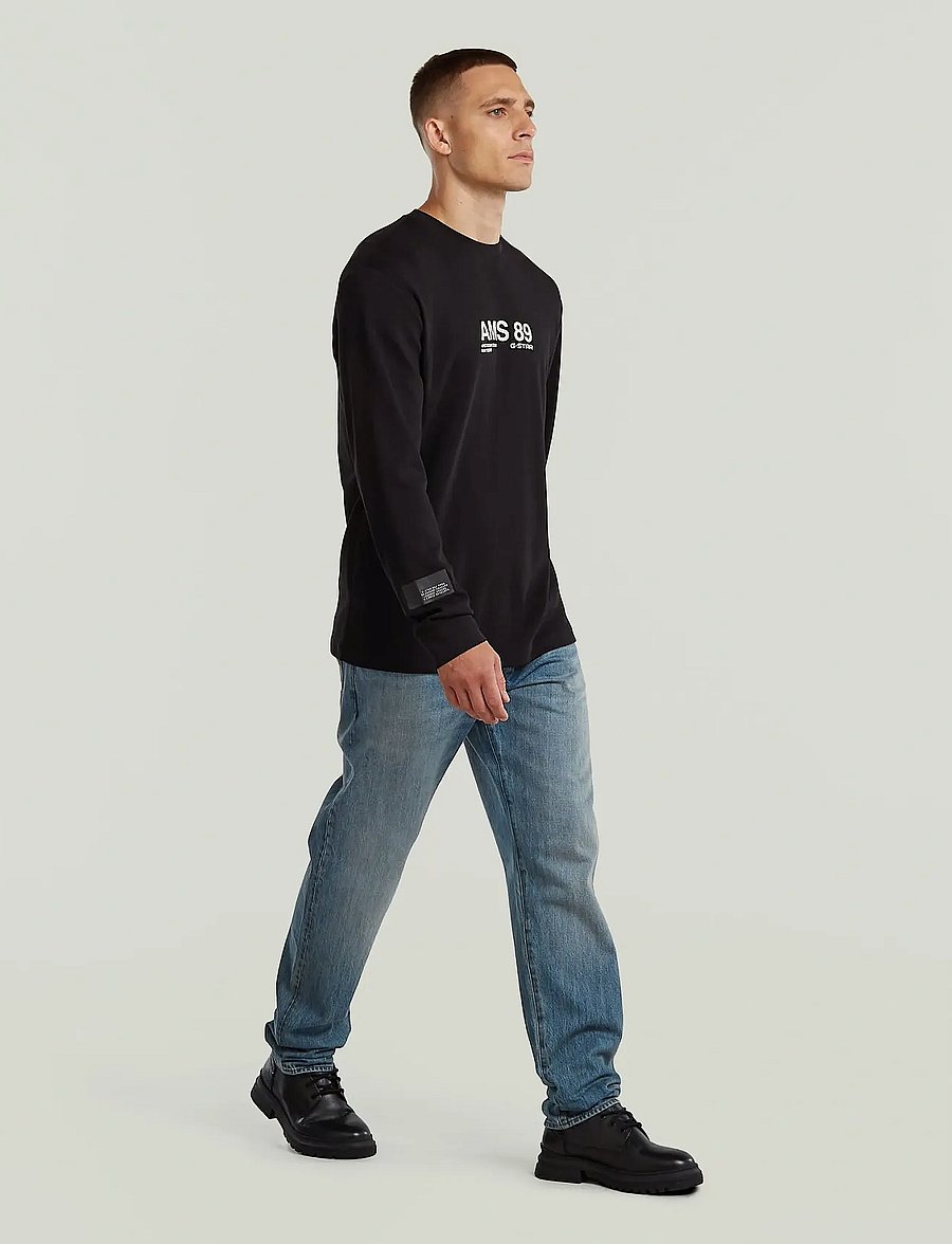 G-Star - Ams 89 l\s r t - långärmade t-shirts - dk black - 5