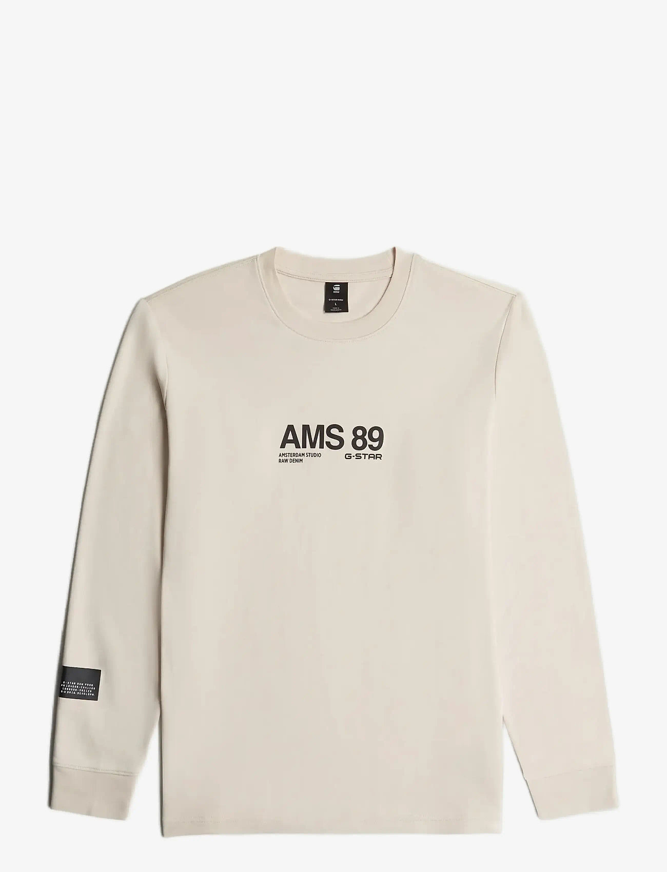 G-Star - Ams 89 l\s r t - långärmade t-shirts - dk talc - 1