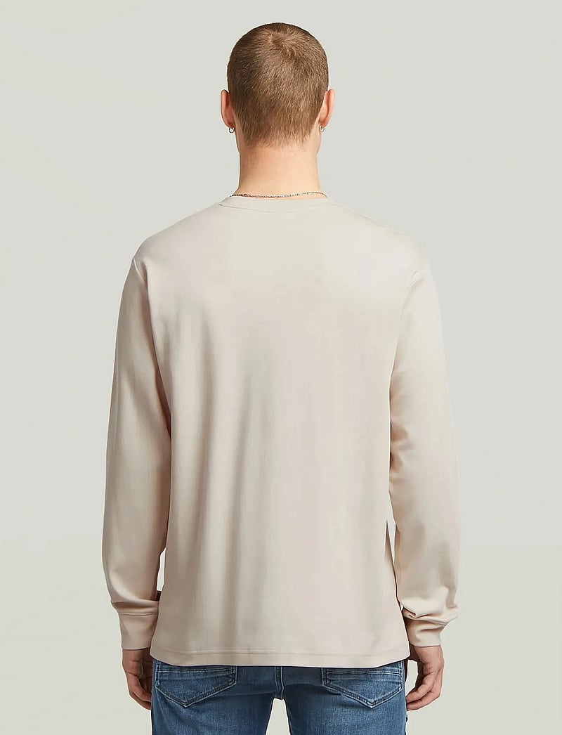 G-Star - Ams 89 l\s r t - långärmade t-shirts - dk talc - 2