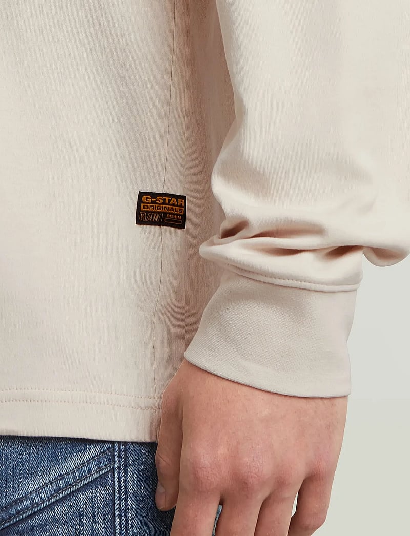 G-Star - Ams 89 l\s r t - långärmade t-shirts - dk talc - 4