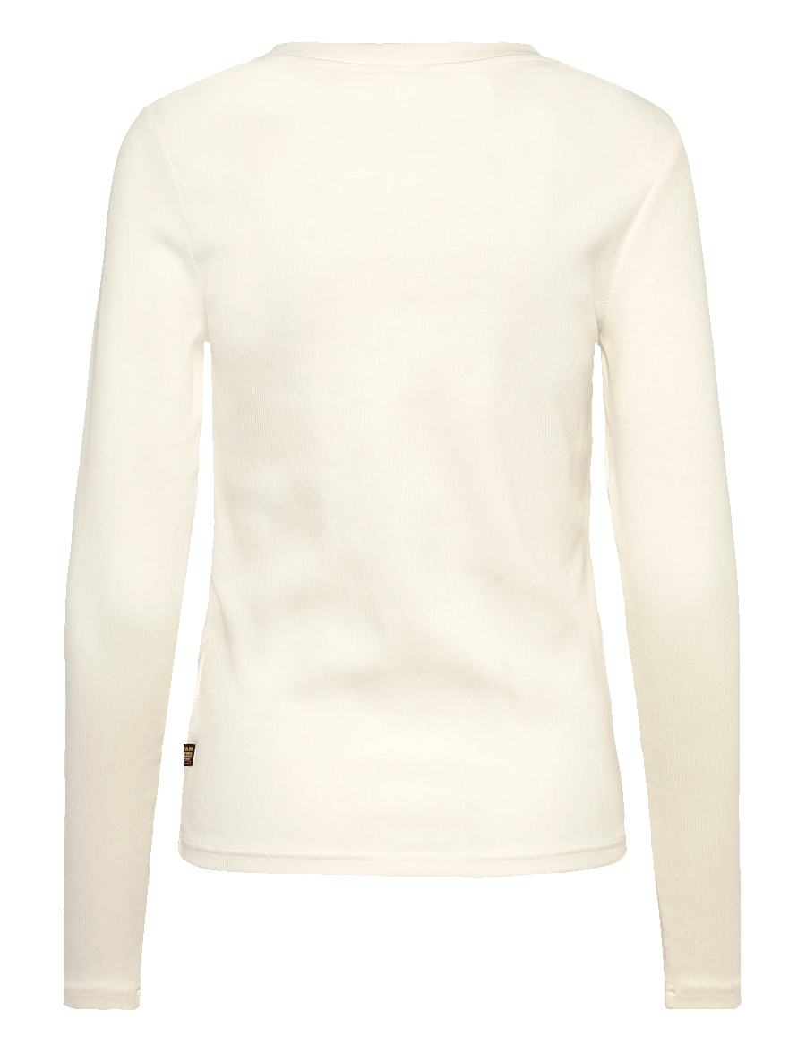 G-Star - A line slim rib r t l\s wmn - long-sleeved tops - milk - 2