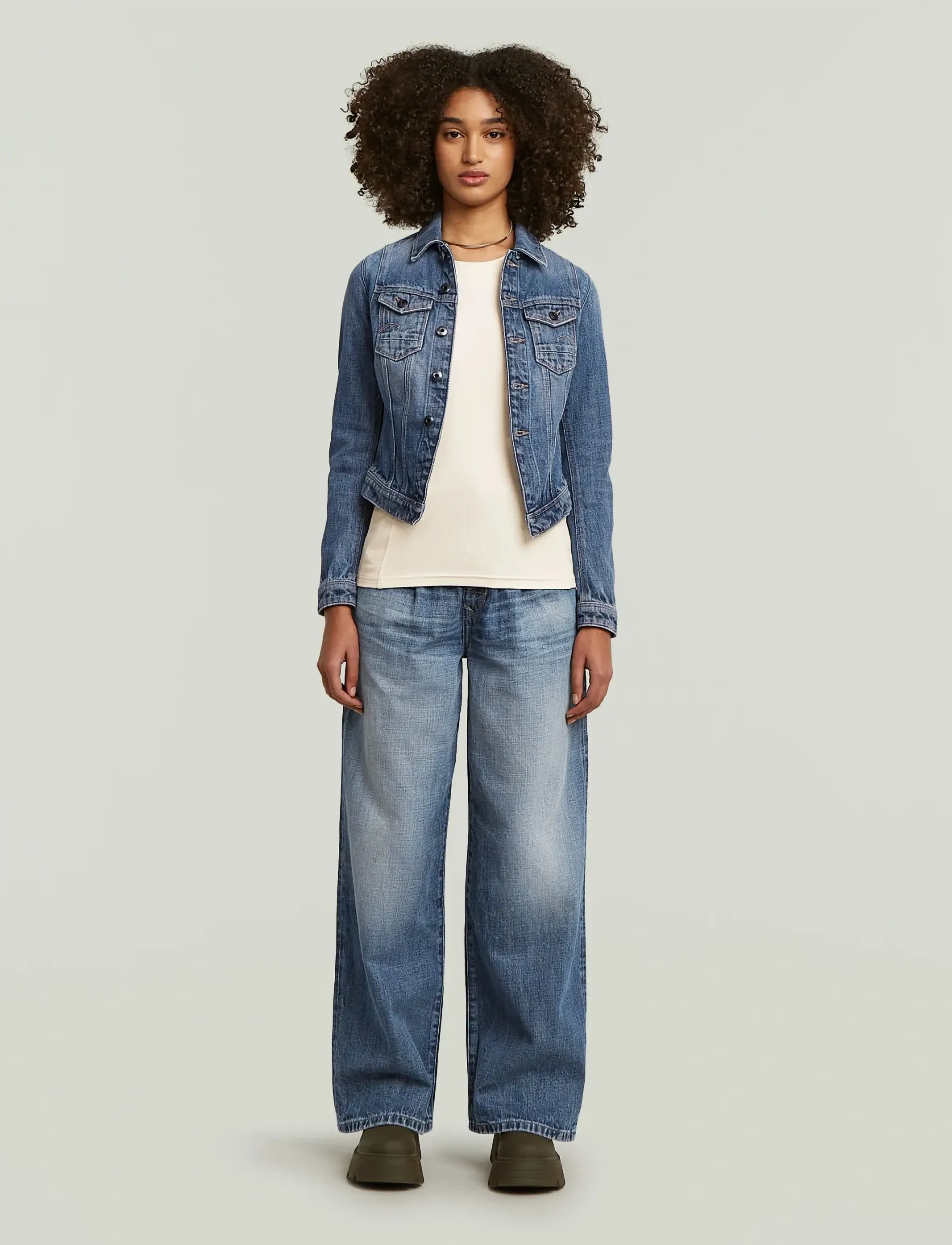 G-Star - A line slim rib r t l\s wmn - langærmede toppe - milk - 4