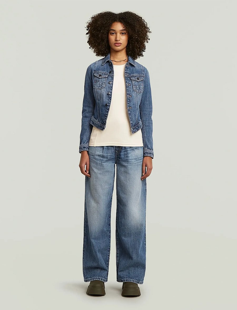 G-Star - A line slim rib r t l\s wmn - long-sleeved tops - milk - 4